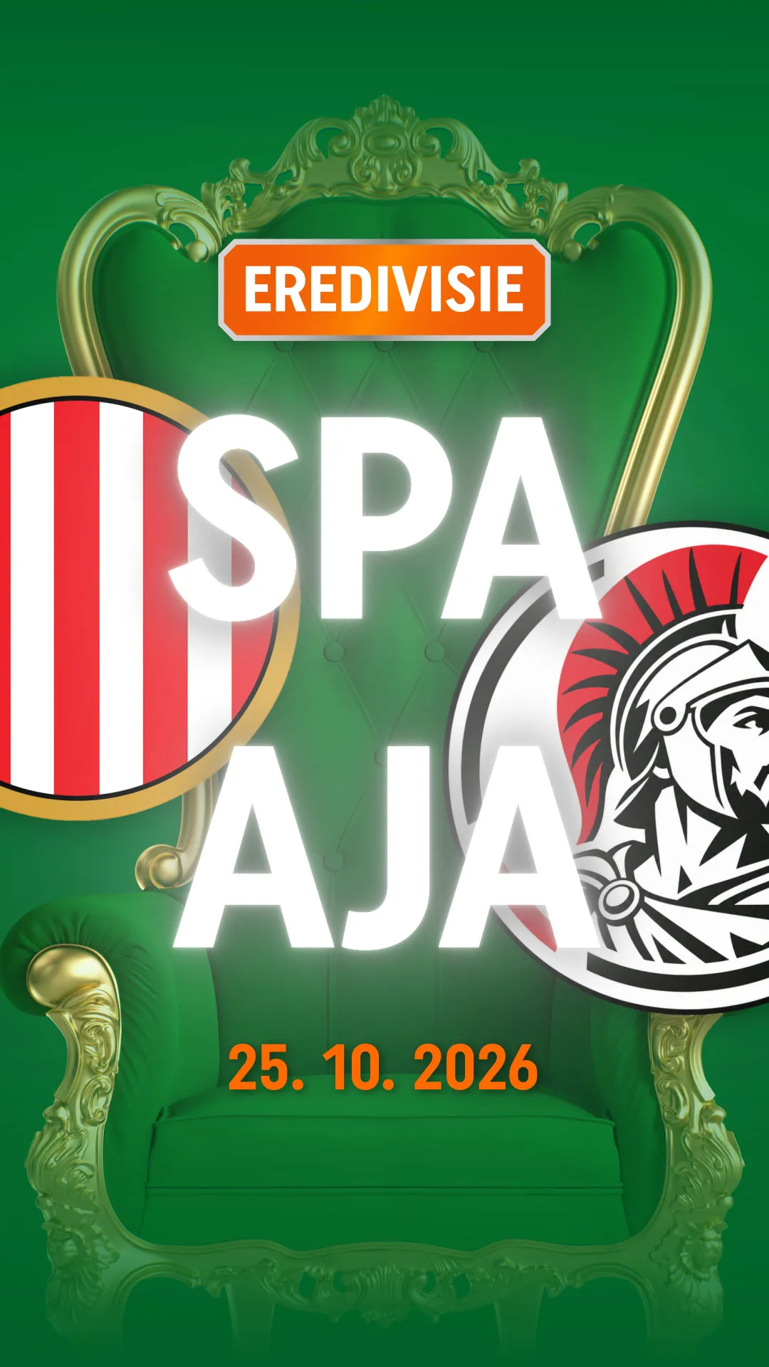 Eredivisie wedstrijd Sparta tegen Ajax op 25 oktober 2026