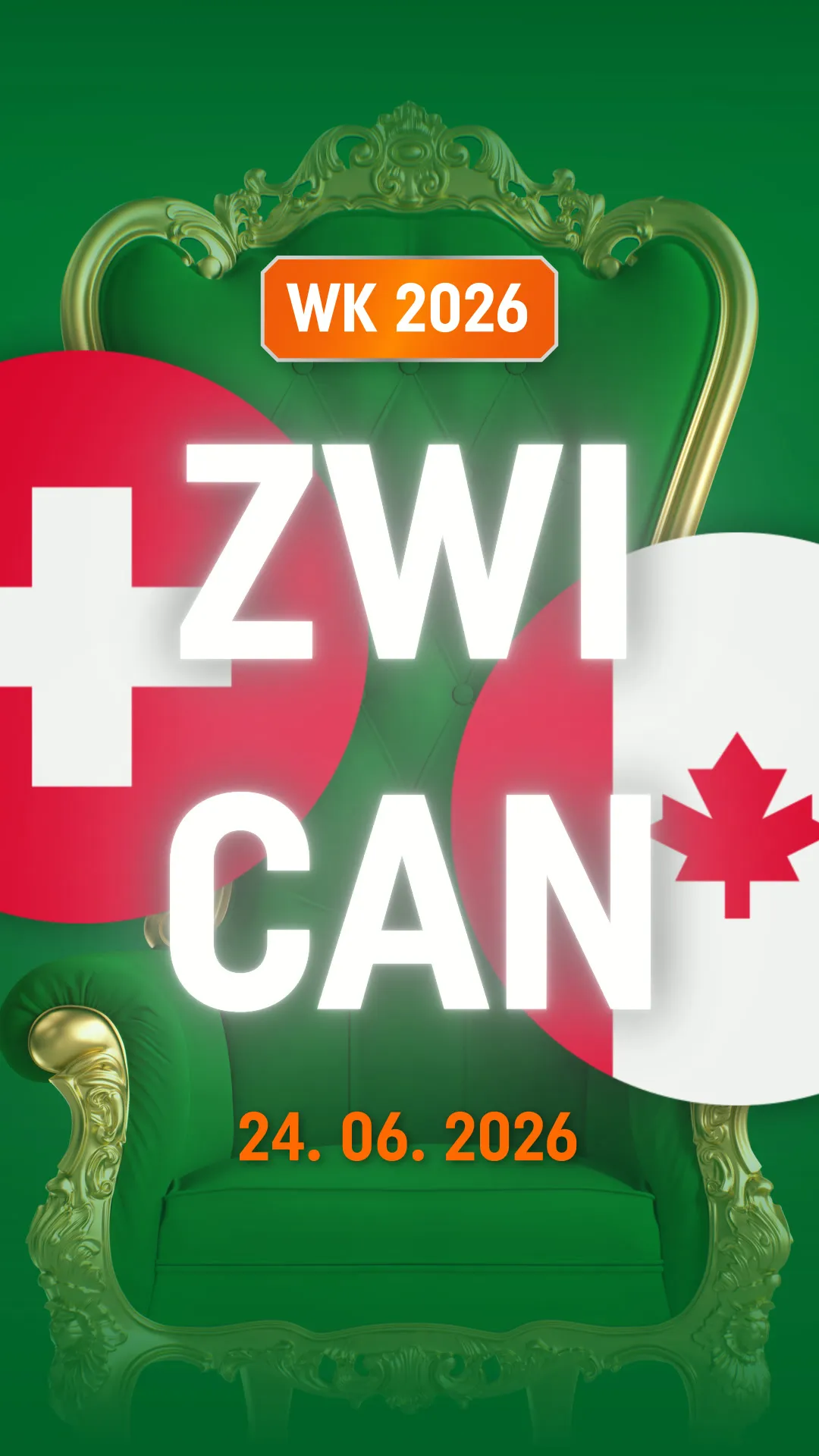 WK 2026 voetbalwedstrijd Zwitserland tegen Canada op 24 juni 2026