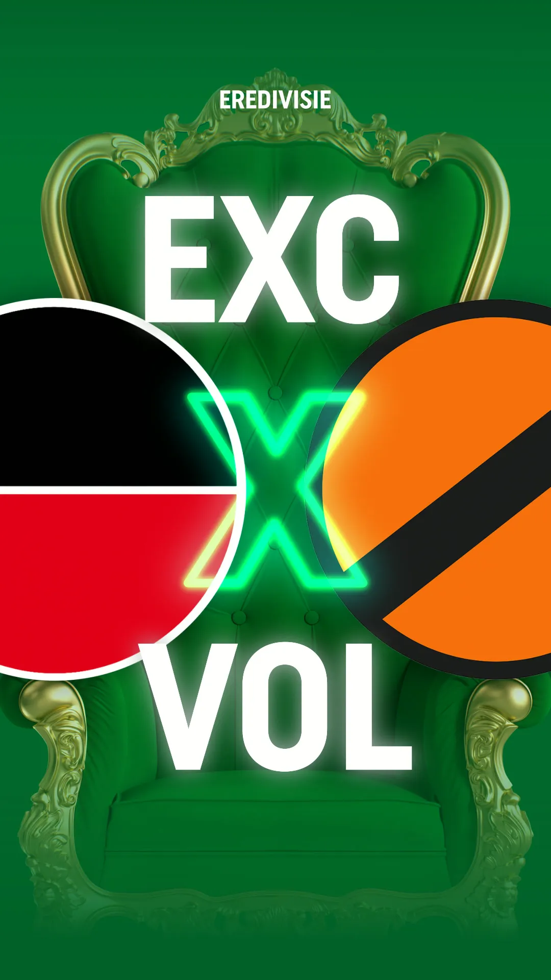 Eredivisie voetbalwedstrijd Excelsior - Volendam statistieken