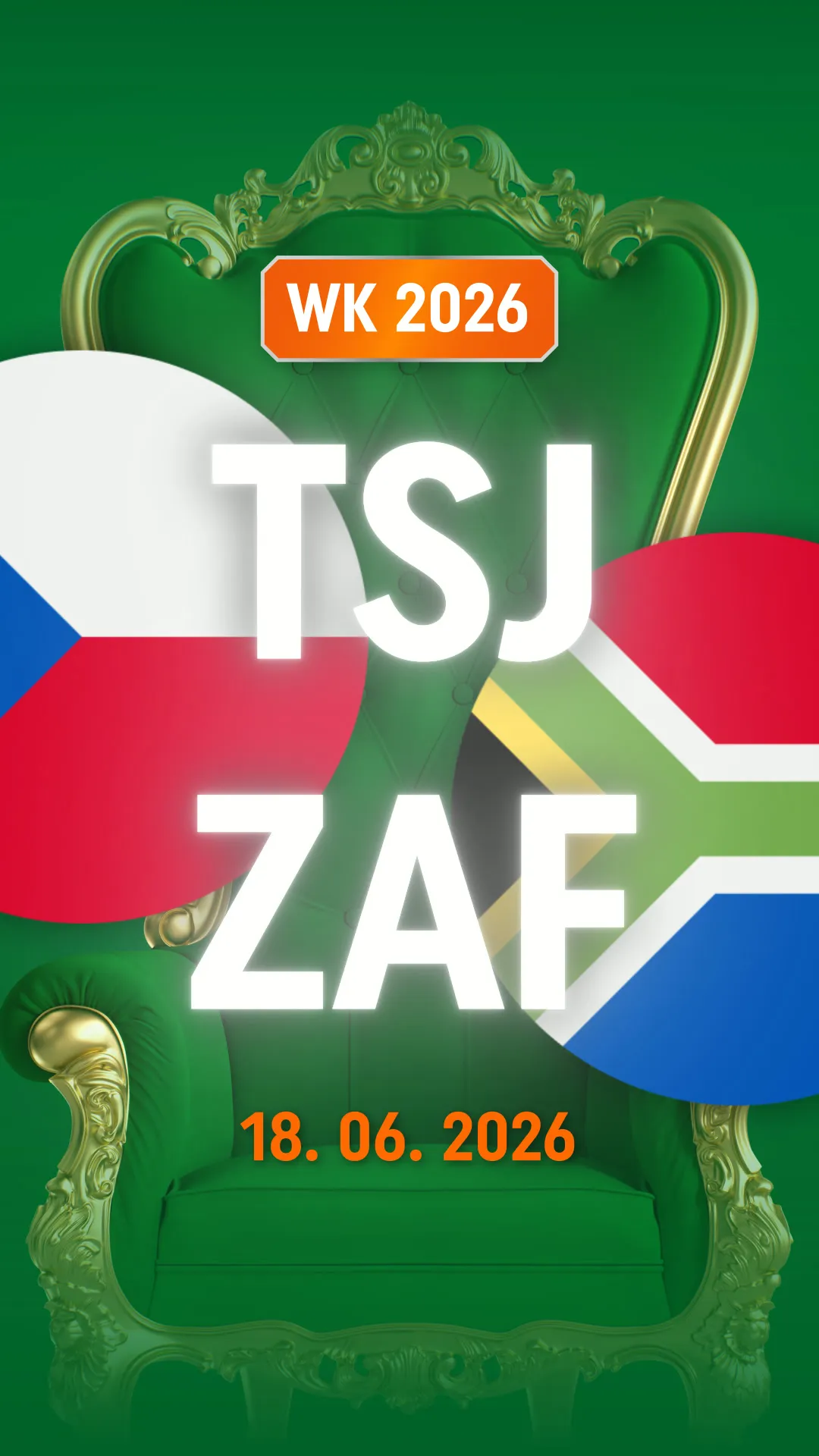 WK 2026 wedstrijd Tsjechië tegen Zuid-Afrika op 18 juni met groene troon