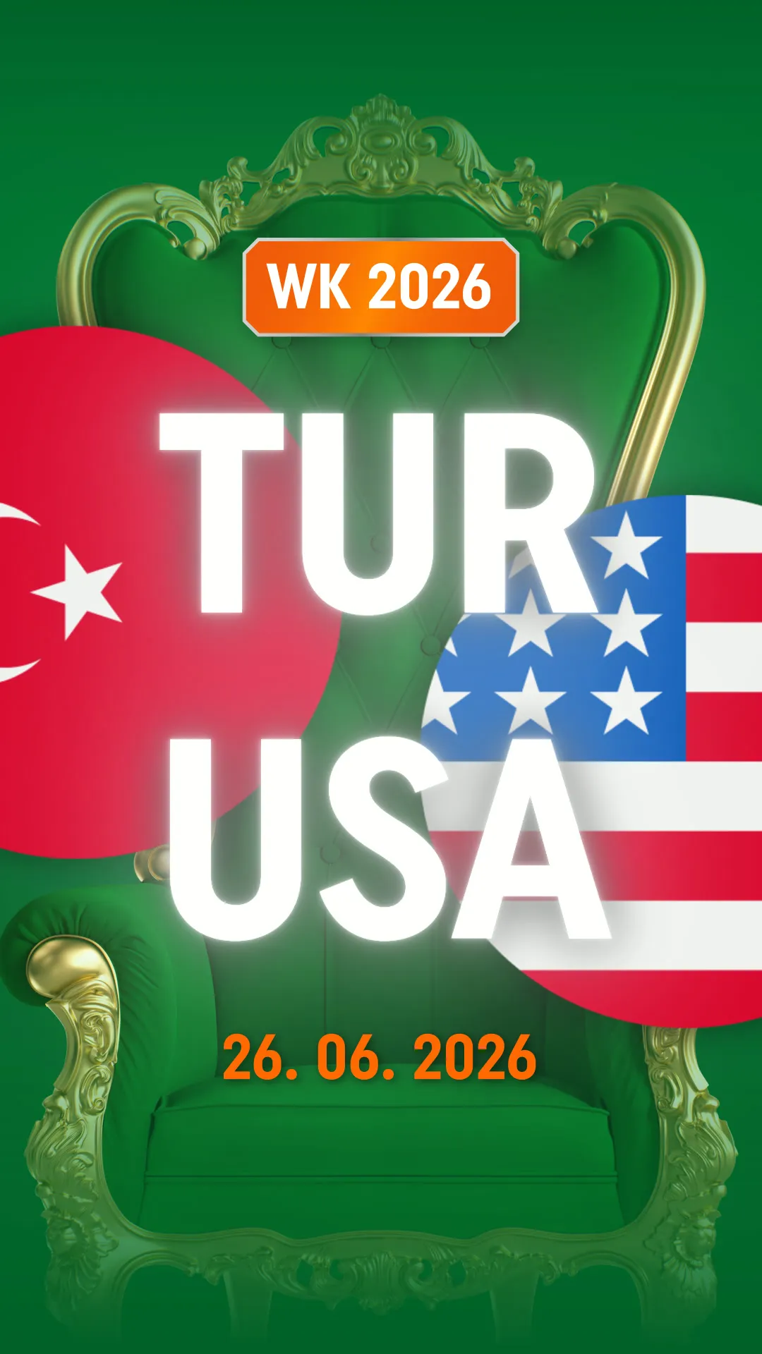 WK 2026 Turkije vs USA voetbalwedstrijd op 26 juni