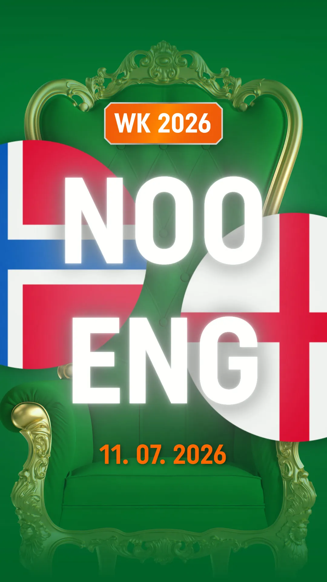 WK 2026 duel Noorwegen versus Engeland 11 juli