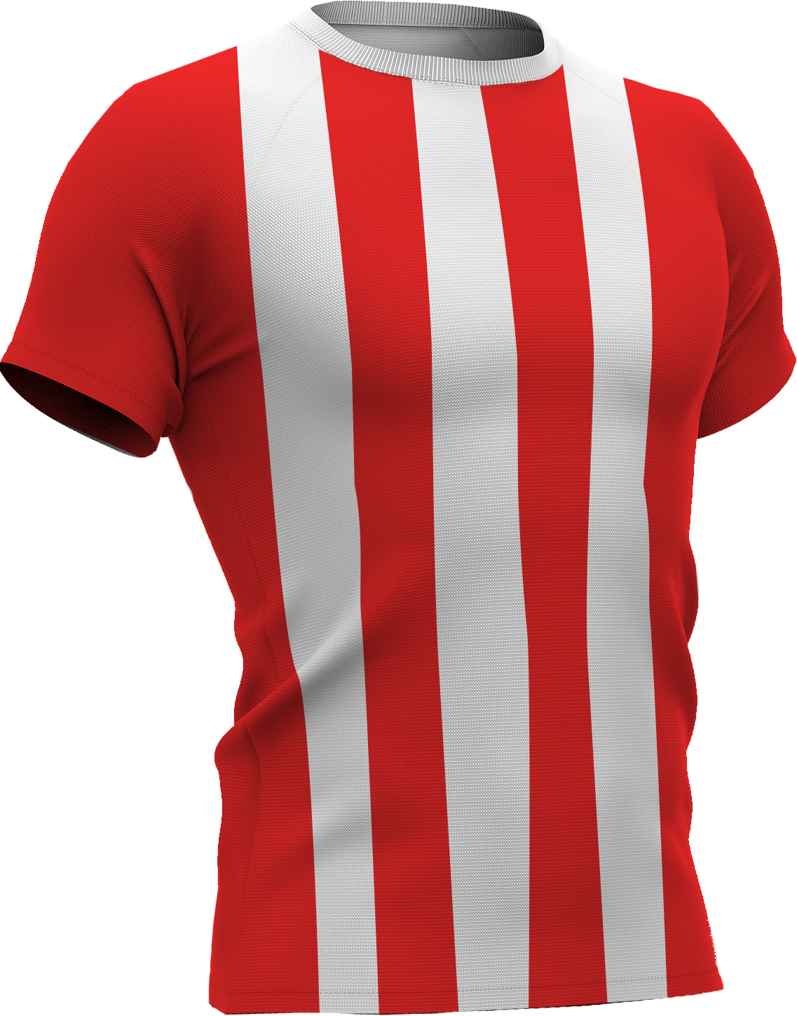 Thuisshirt van Sunderland AFC met brede verticale rode en witte strepen.