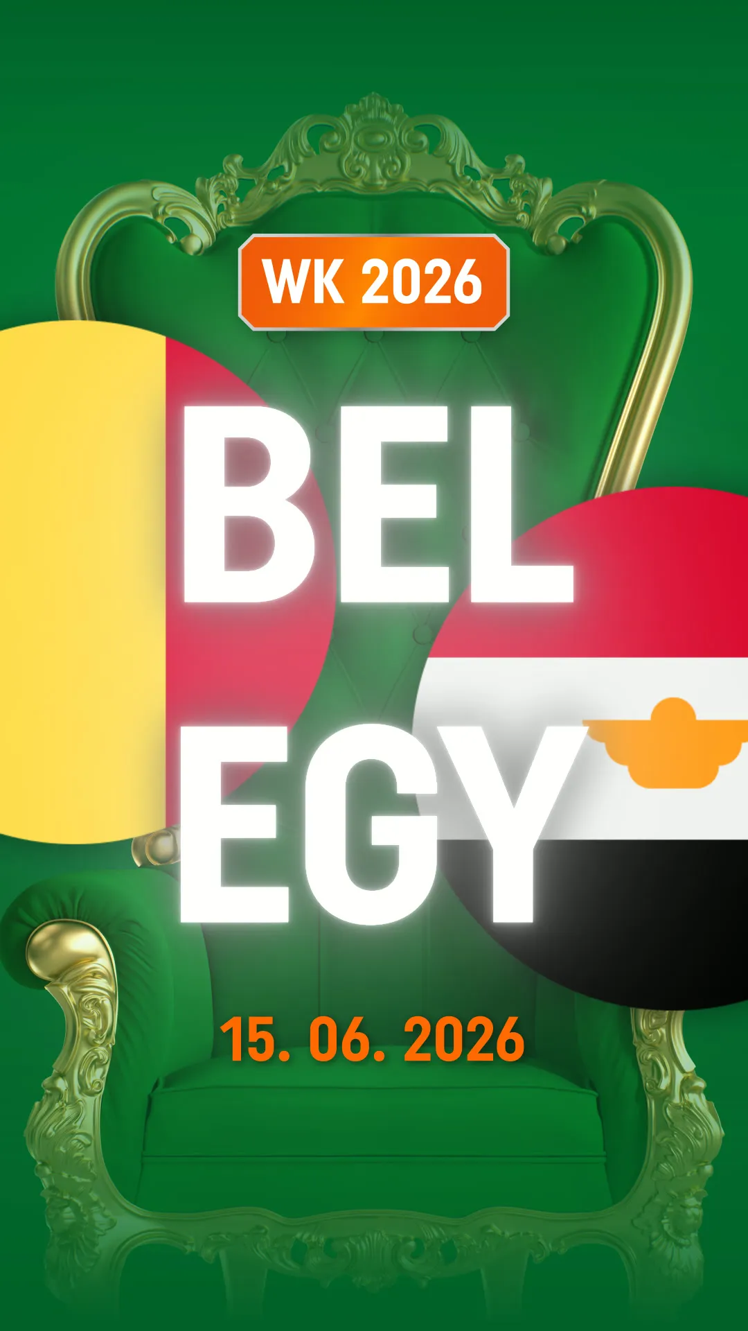 WK 2026 wedstrijd België tegen Egypte 15 juni