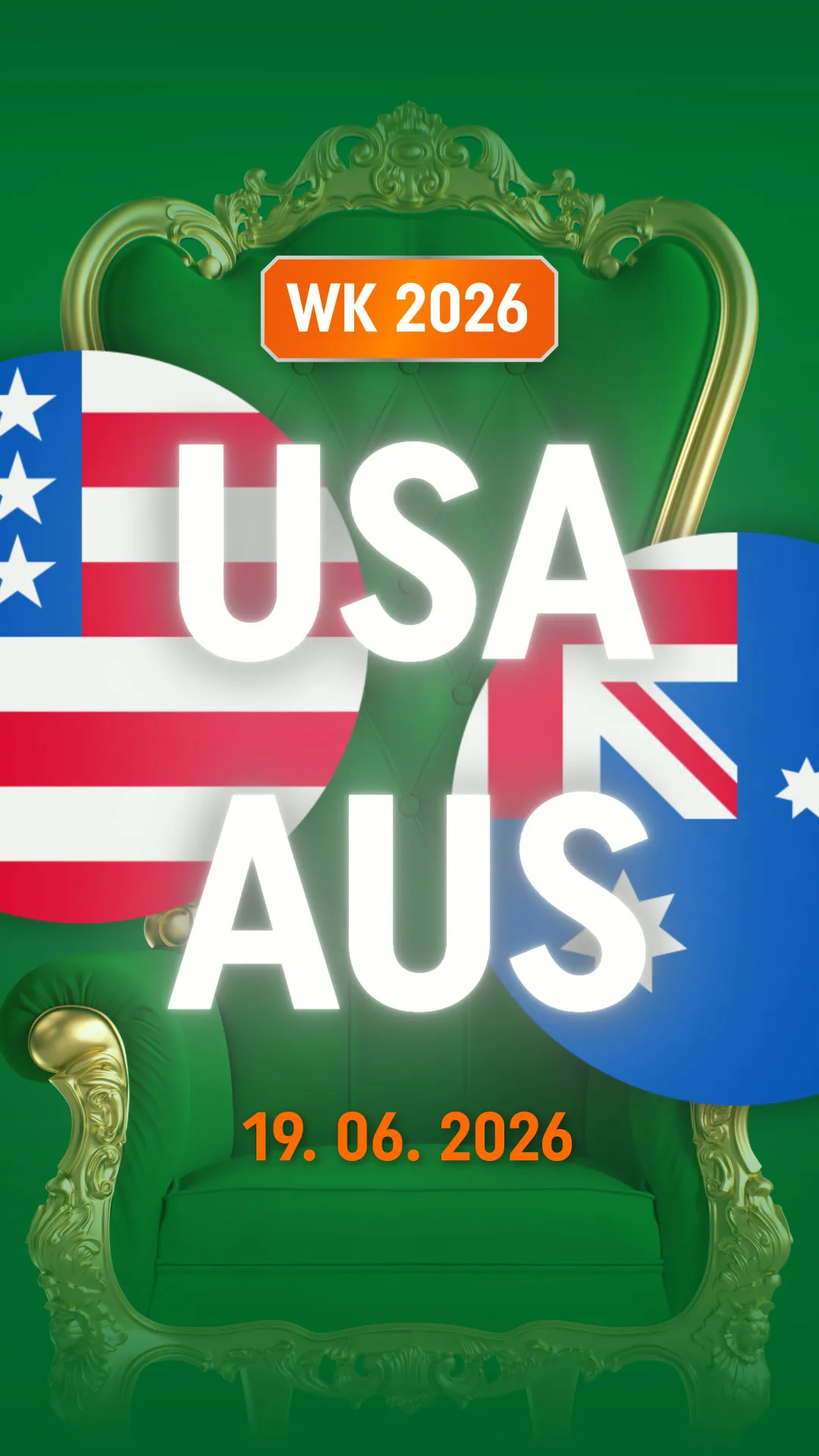 WK 2026 wedstrijd USA tegen AUS op 19 juni