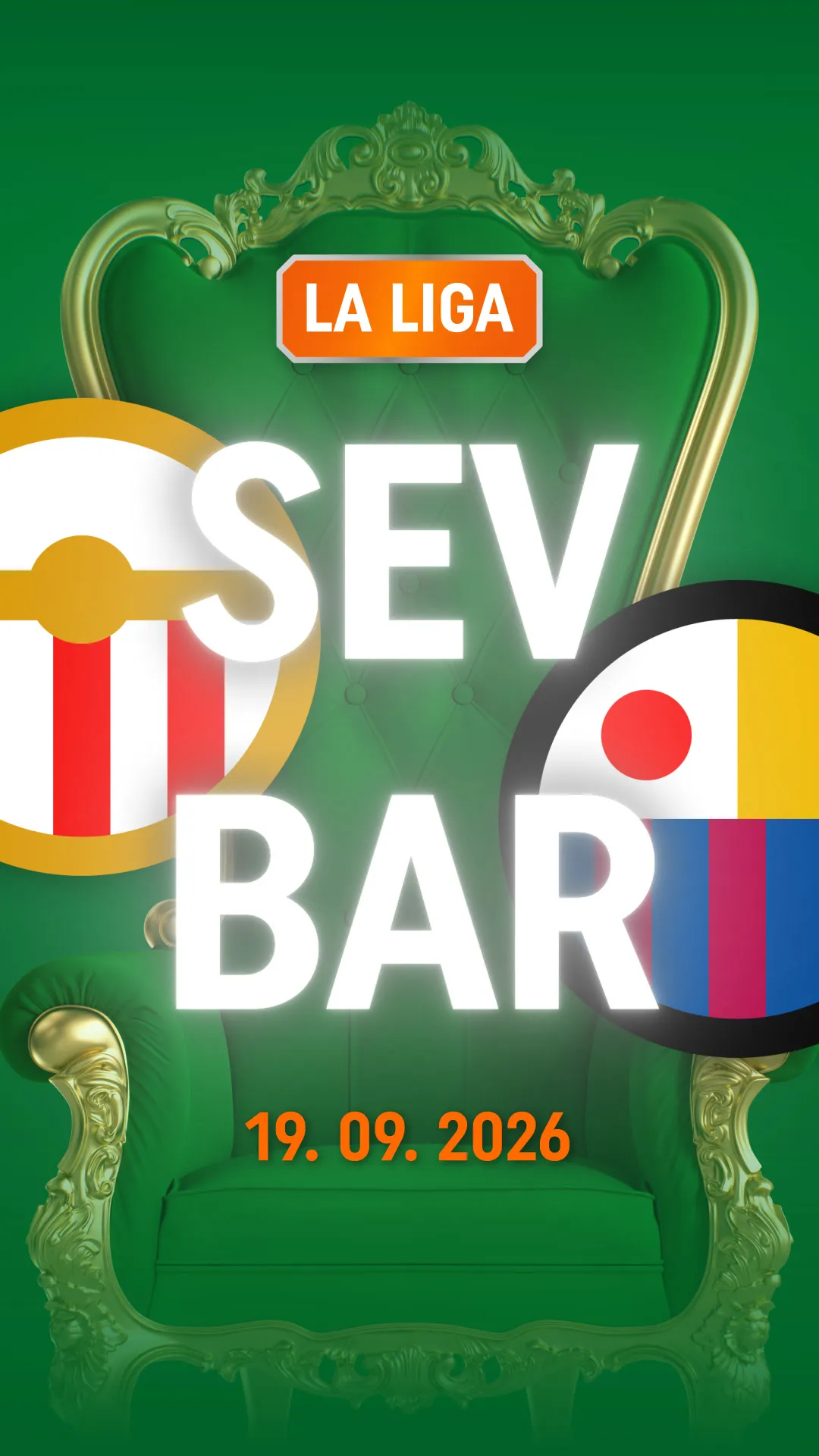 La Liga wedstrijd Sevilla tegen Barcelona op 19 september 2026