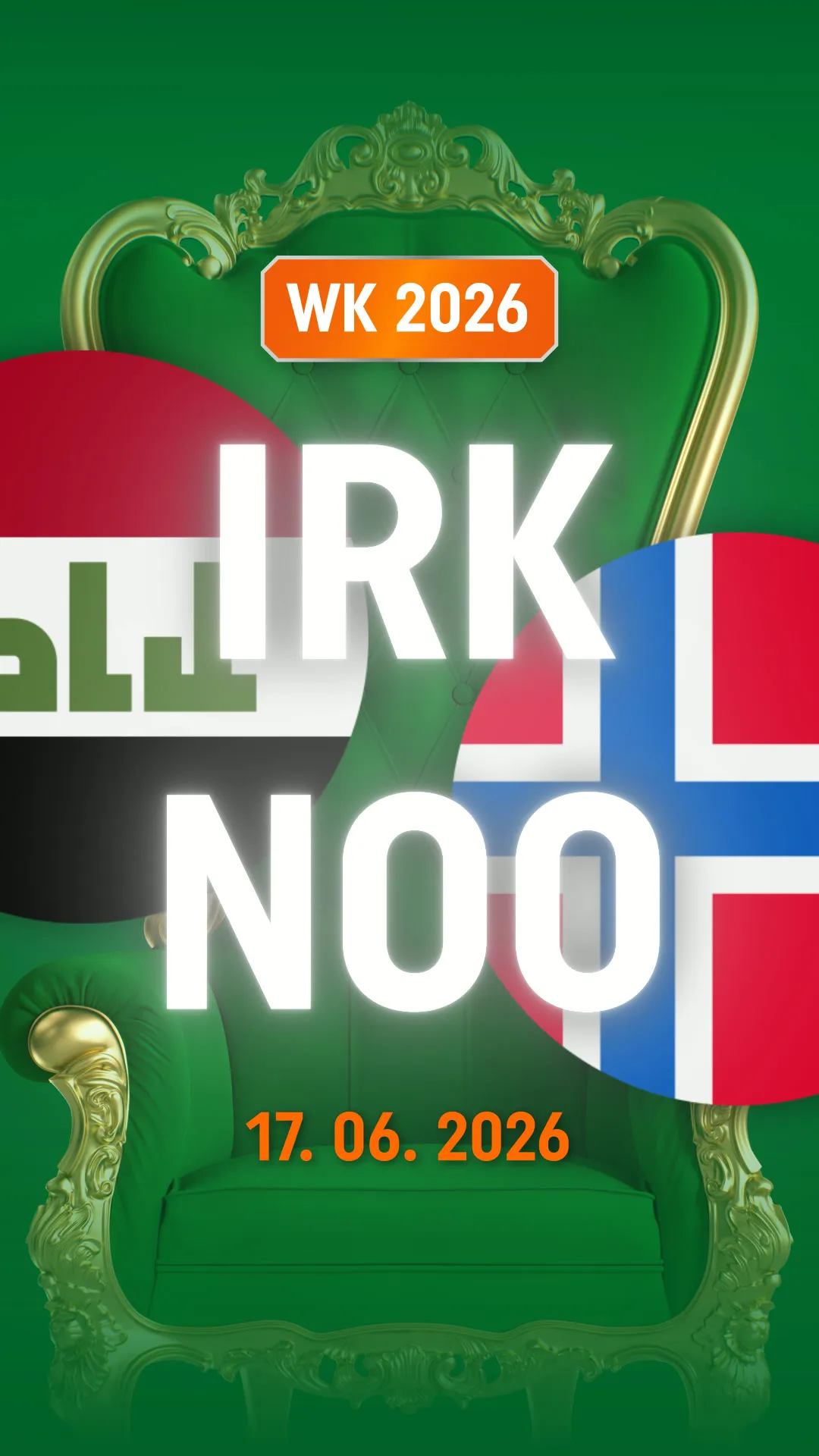 WK 2026 voetbalwedstrijd Irak tegen Noorwegen op 17 juni 2026