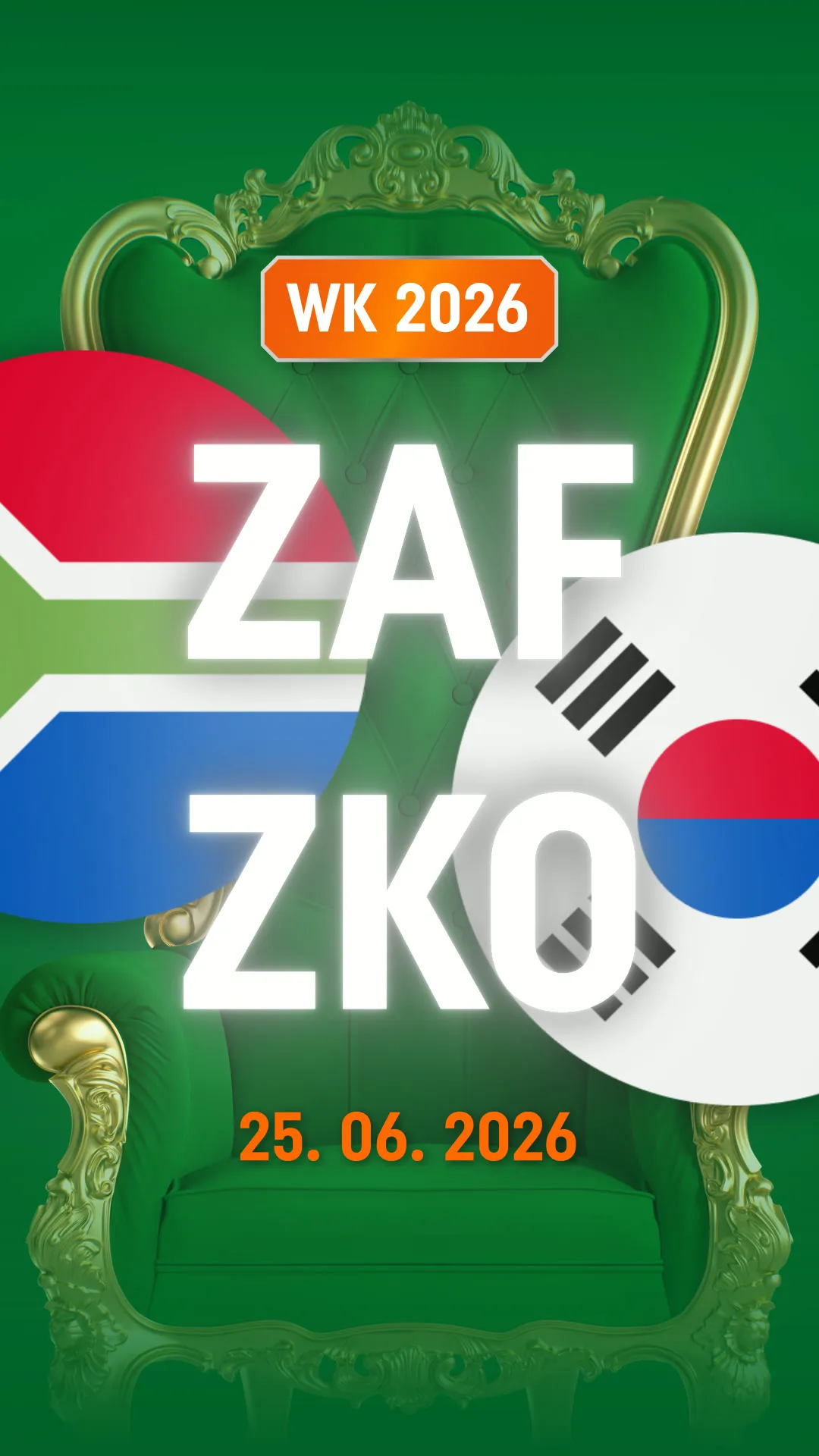WK 2026 Zuid-Afrika tegen Zuid-Korea op 25 juni 2026