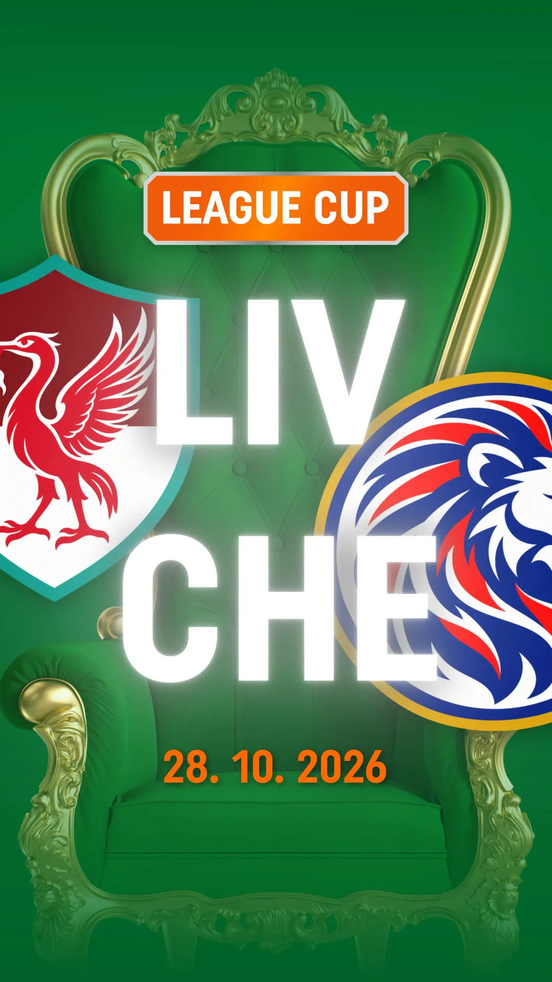 League Cup wedstrijd Liverpool tegen Chelsea op 28 oktober 2026