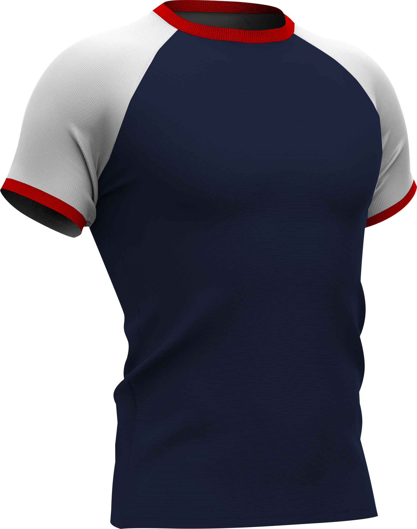 Sport T-shirt in navy met witte en rode details