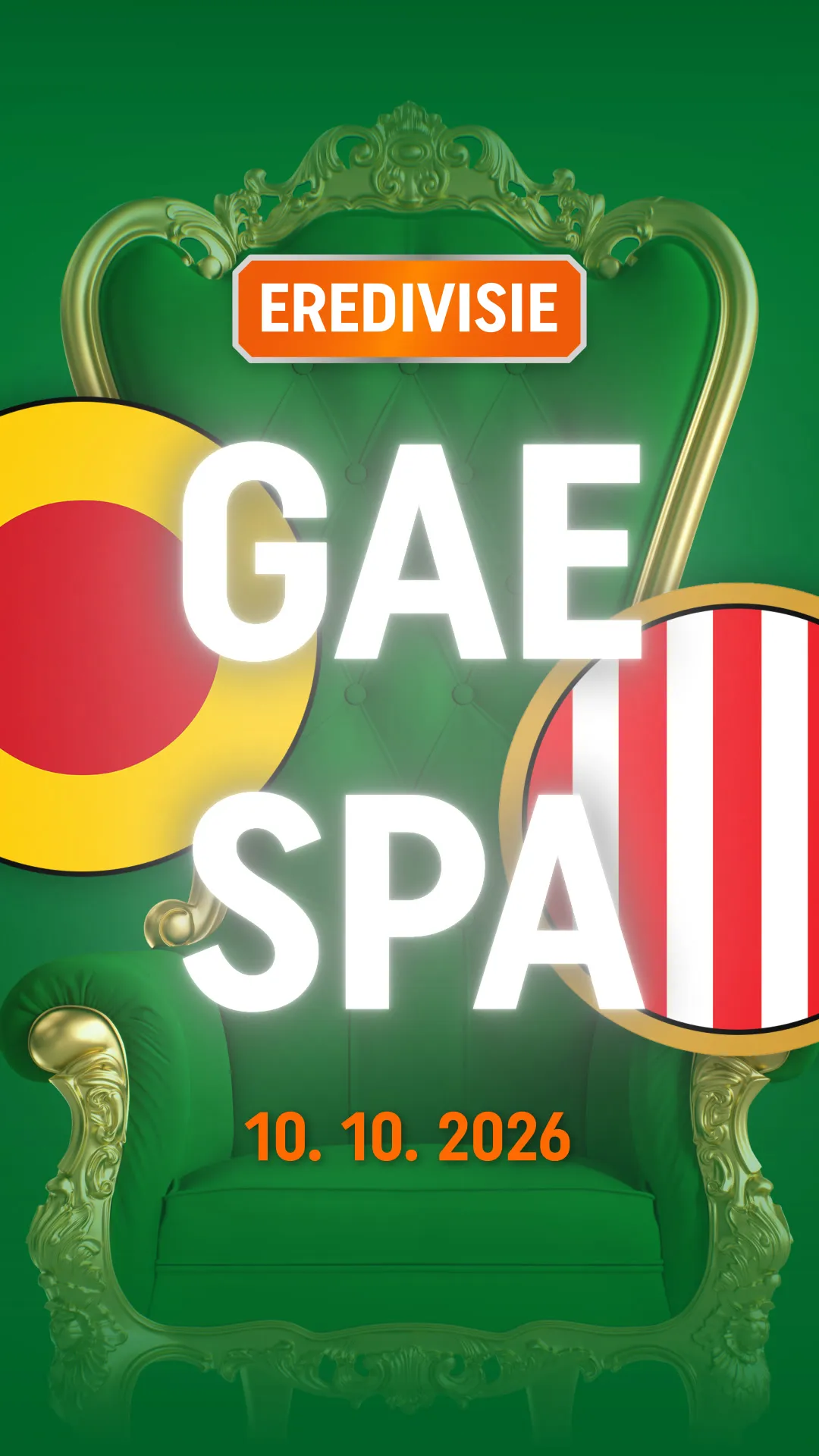 EREDIVISIE GAE tegen SPA met datum 10 10 2026