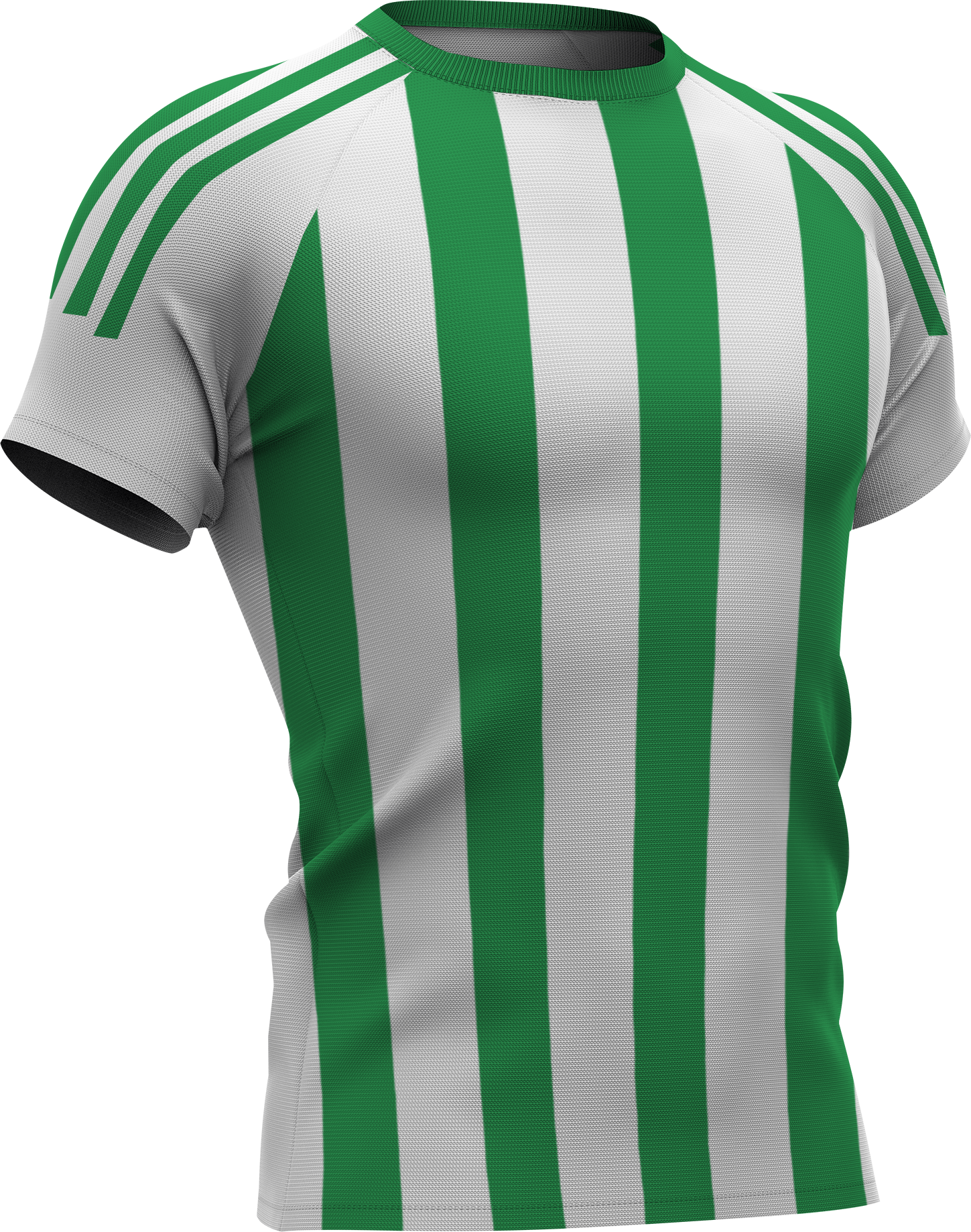 Groen-wit gestreept voetbalshirt