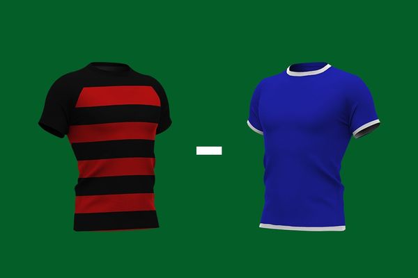 De shirtjes van Flamengo en Chelsea