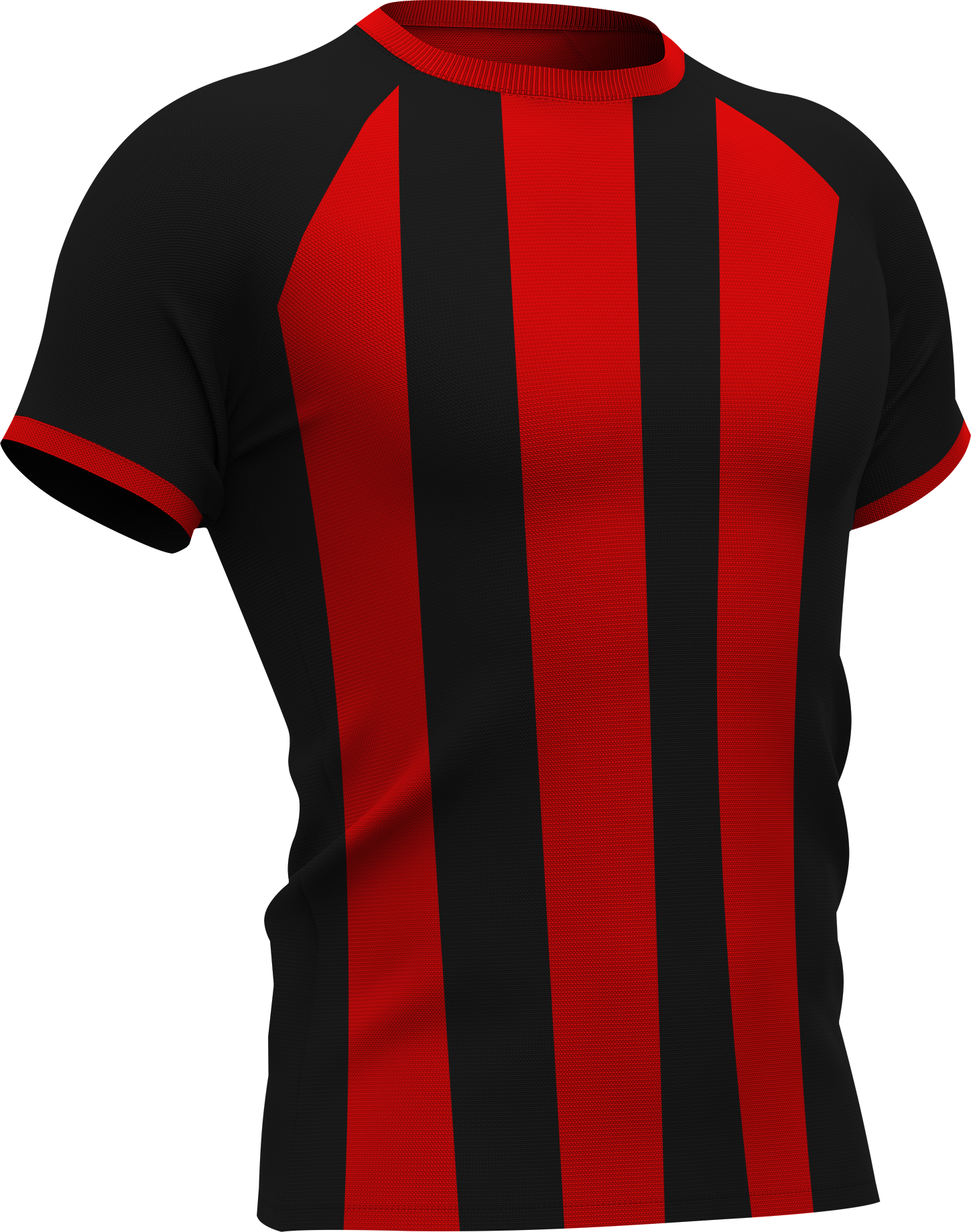 Zwart en rood gestreept sportshirt