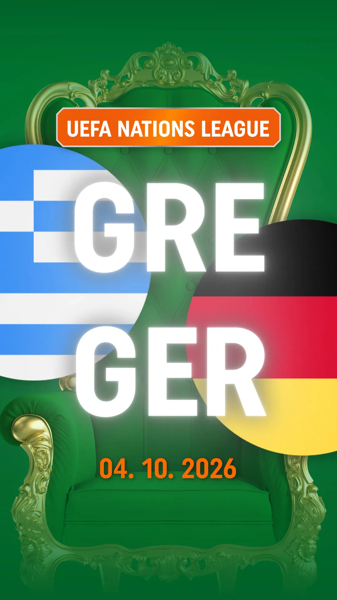 UEFA Nations League wedstrijd Griekenland tegen Duitsland op 4 oktober 2026