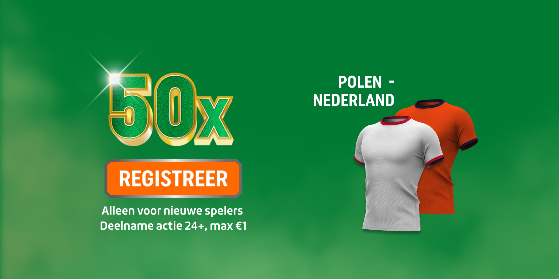 TOTO actie voor 50x je inleg met voetbalshirts van Polen en Nederland
