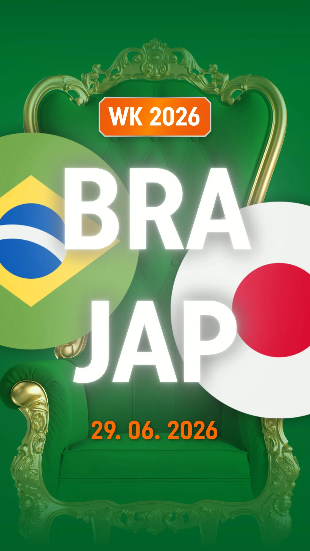 WK 2026 Brazil tegen Japan op 29.06.2026