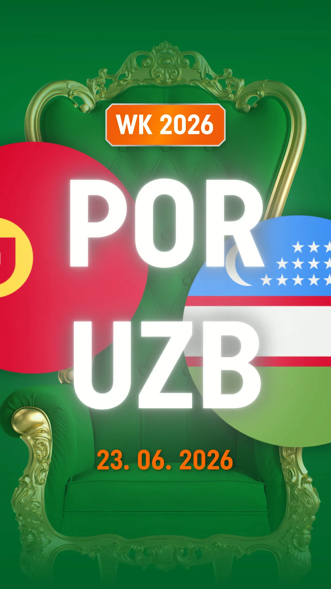 WK 2026 wedstrijd Portugal tegen Oezbekistan op 23 juni