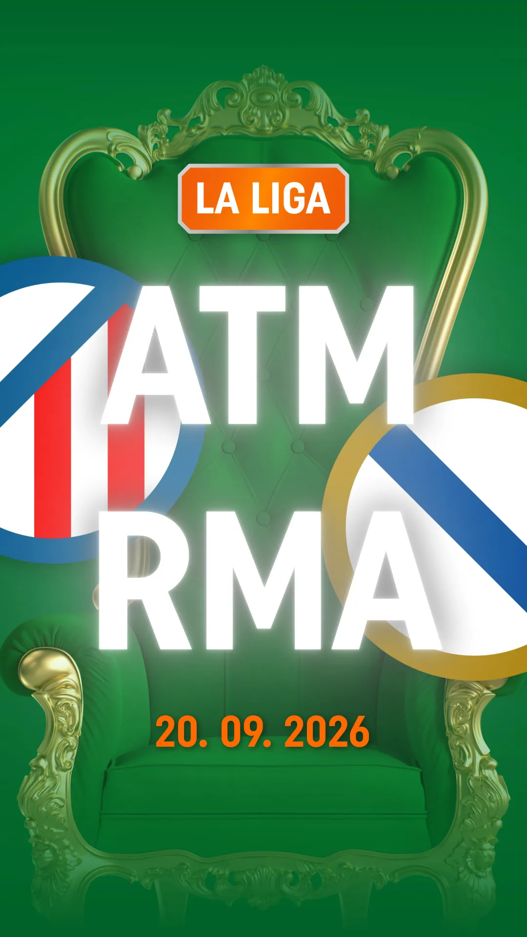 Promotie La Liga wedstrijd Atletico Madrid tegen Real Madrid 20 september 2026
