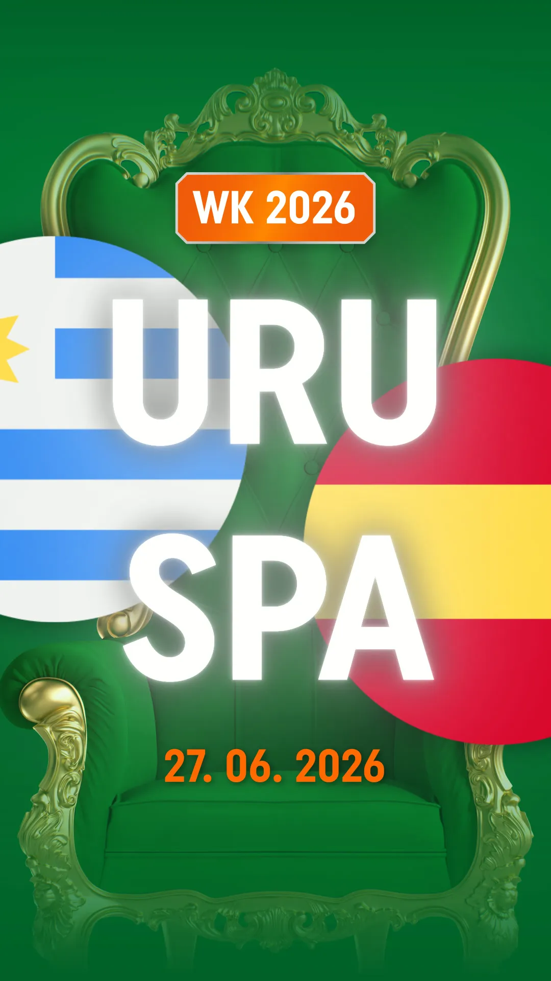 WK 2026 wedstrijd Uruguay tegen Spanje op 27 juni