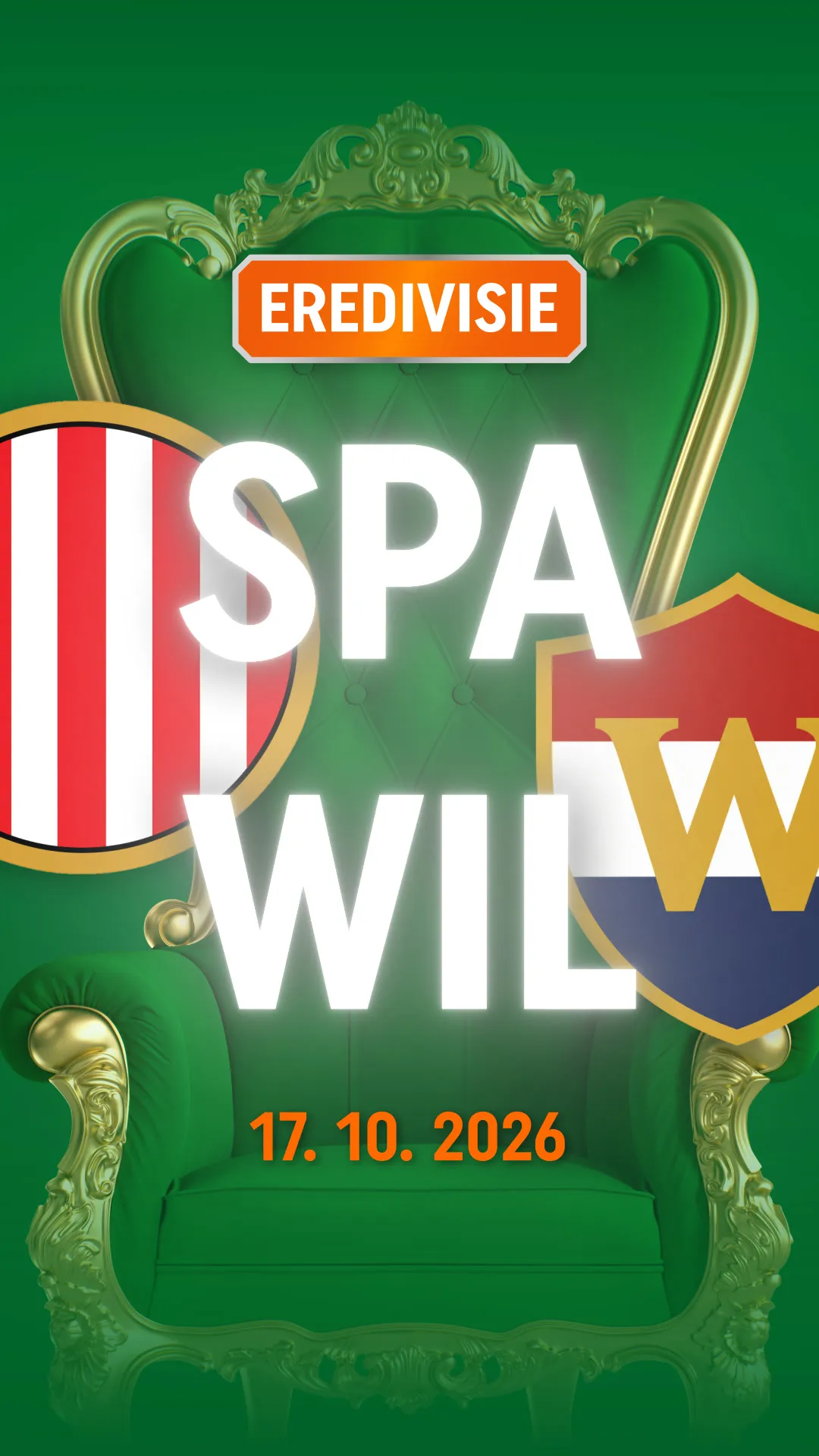 EREDIVISIE wedstrijd Sparta tegen Willem II op 17 oktober 2026