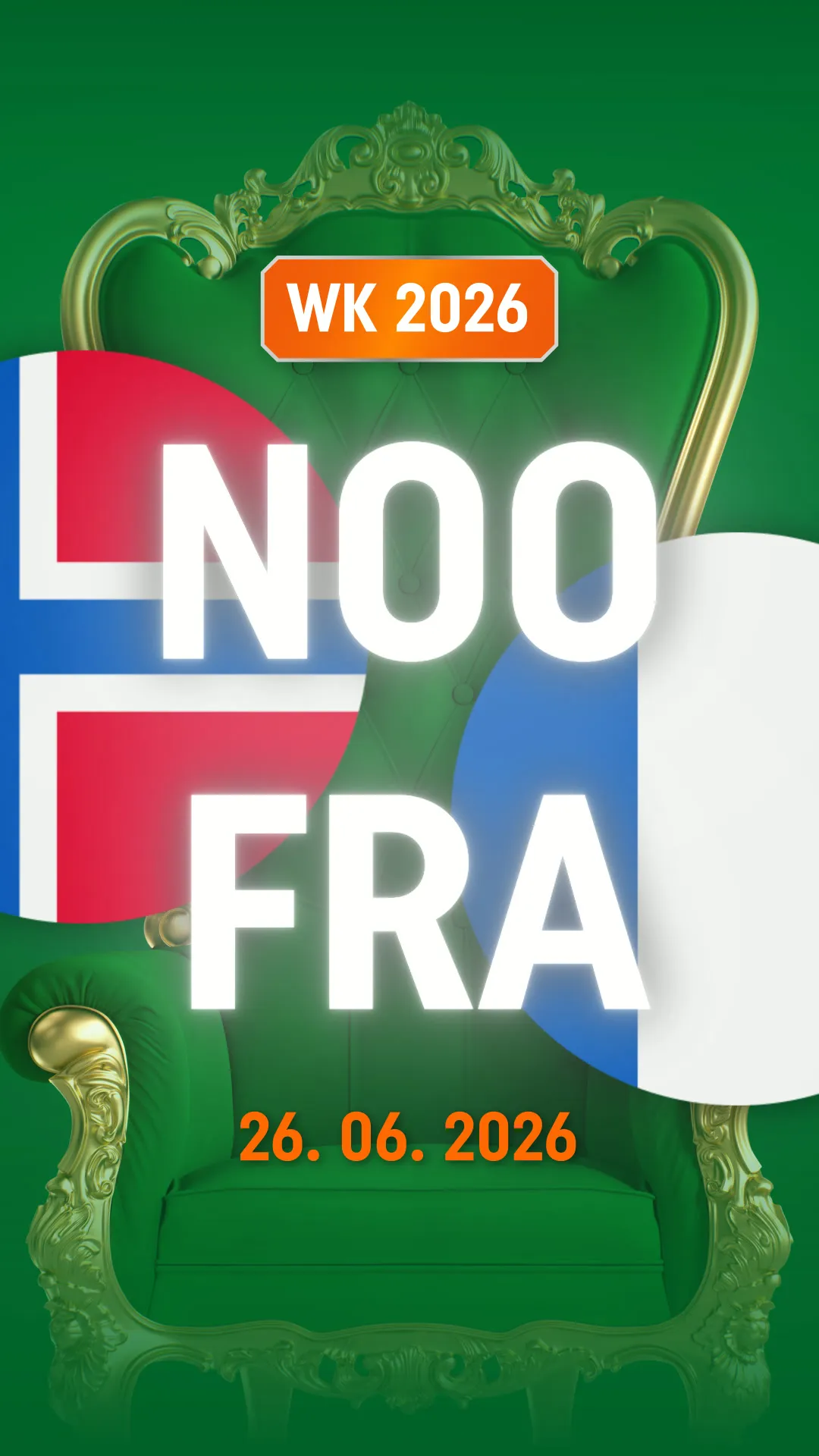 WK 2026 wedstrijd Noorwegen versus Frankrijk op 26 juni 2026