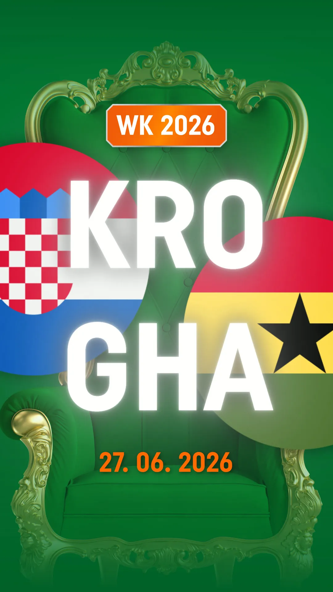 WK 2026 voetbalwedstrijd Kroatië tegen Ghana op 27 juni