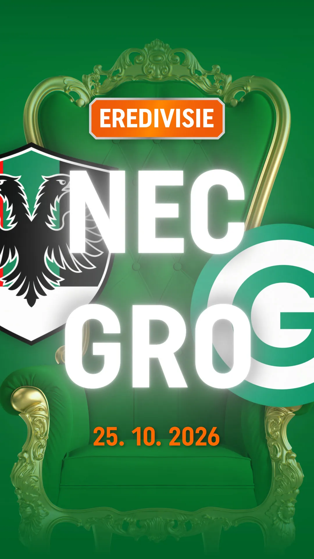NEC tegen GRO contest in de Eredivisie op 25 oktober 2026
