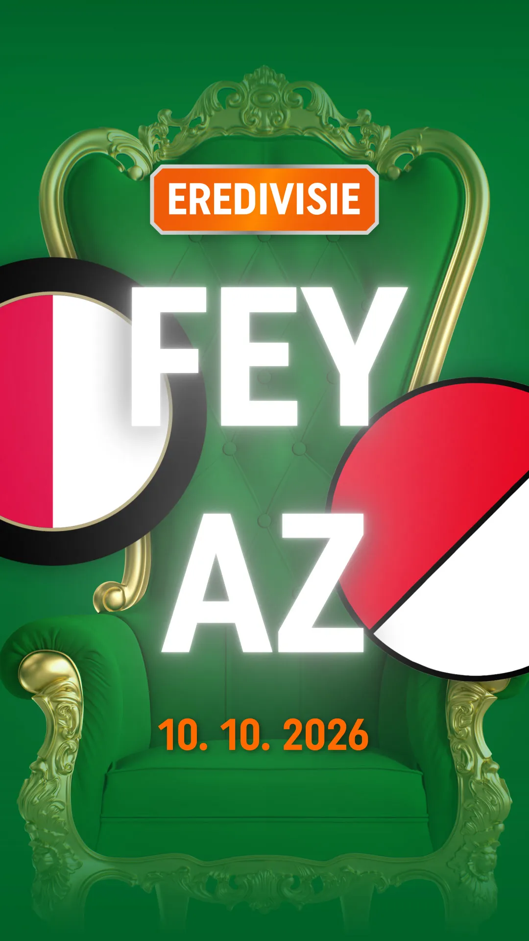 EREDIVISIE wedstrijd Feyenoord tegen AZ op 10 oktober 2026