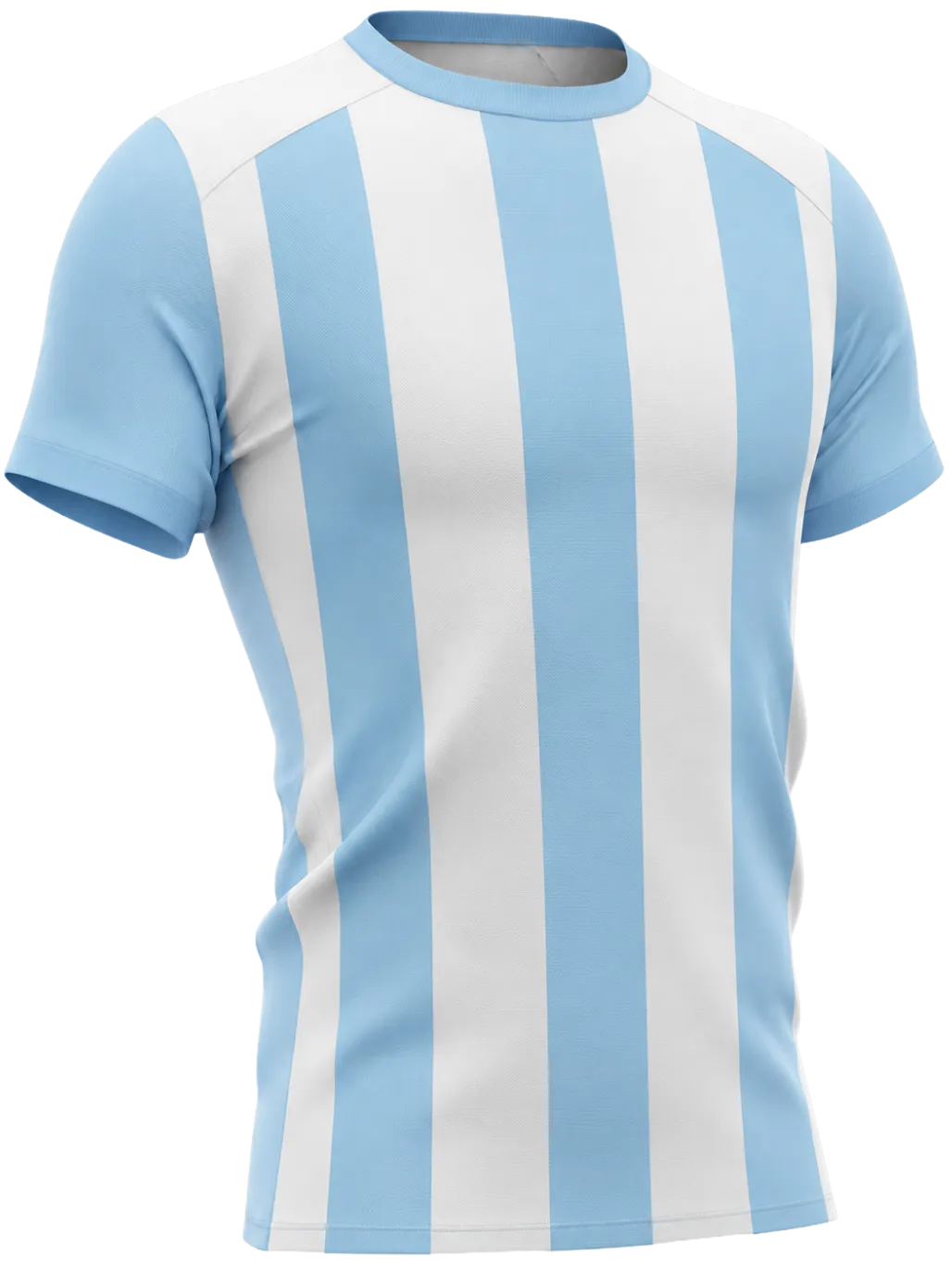 Blauw-wit gestreept voetbalshirt