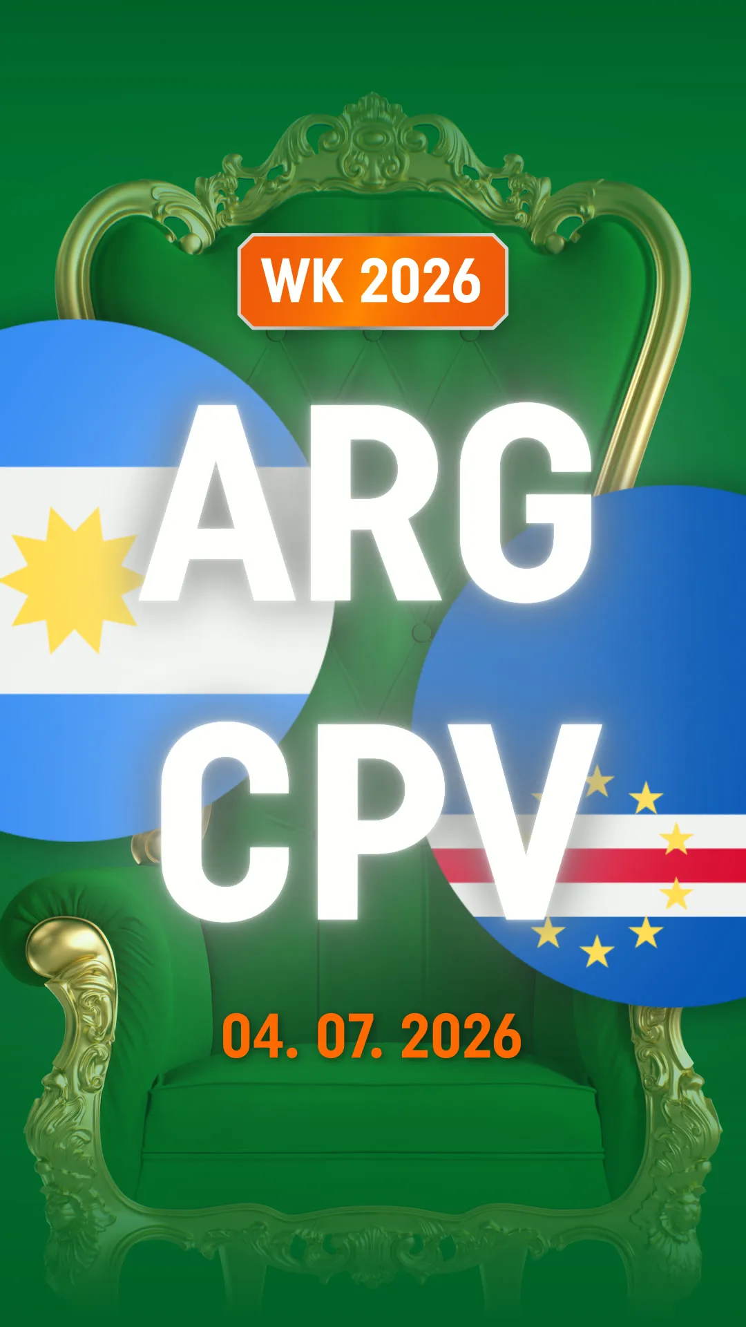 WK 2026 wedstrijd Argentinië tegen Kaapverdië op 04-07-2026