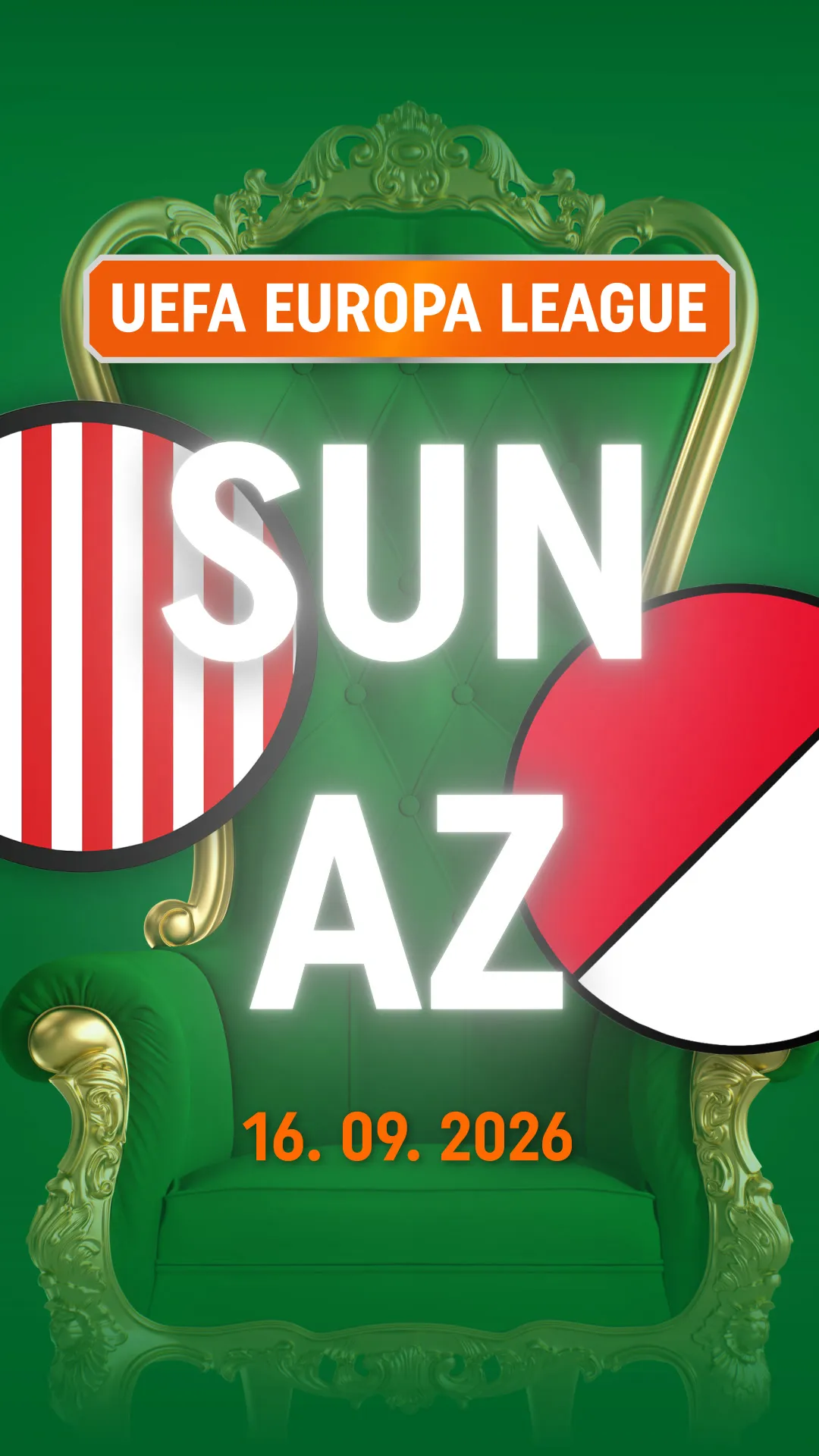 UEFA Europa League wedstrijd Sun tegen AZ op 16 september 2026