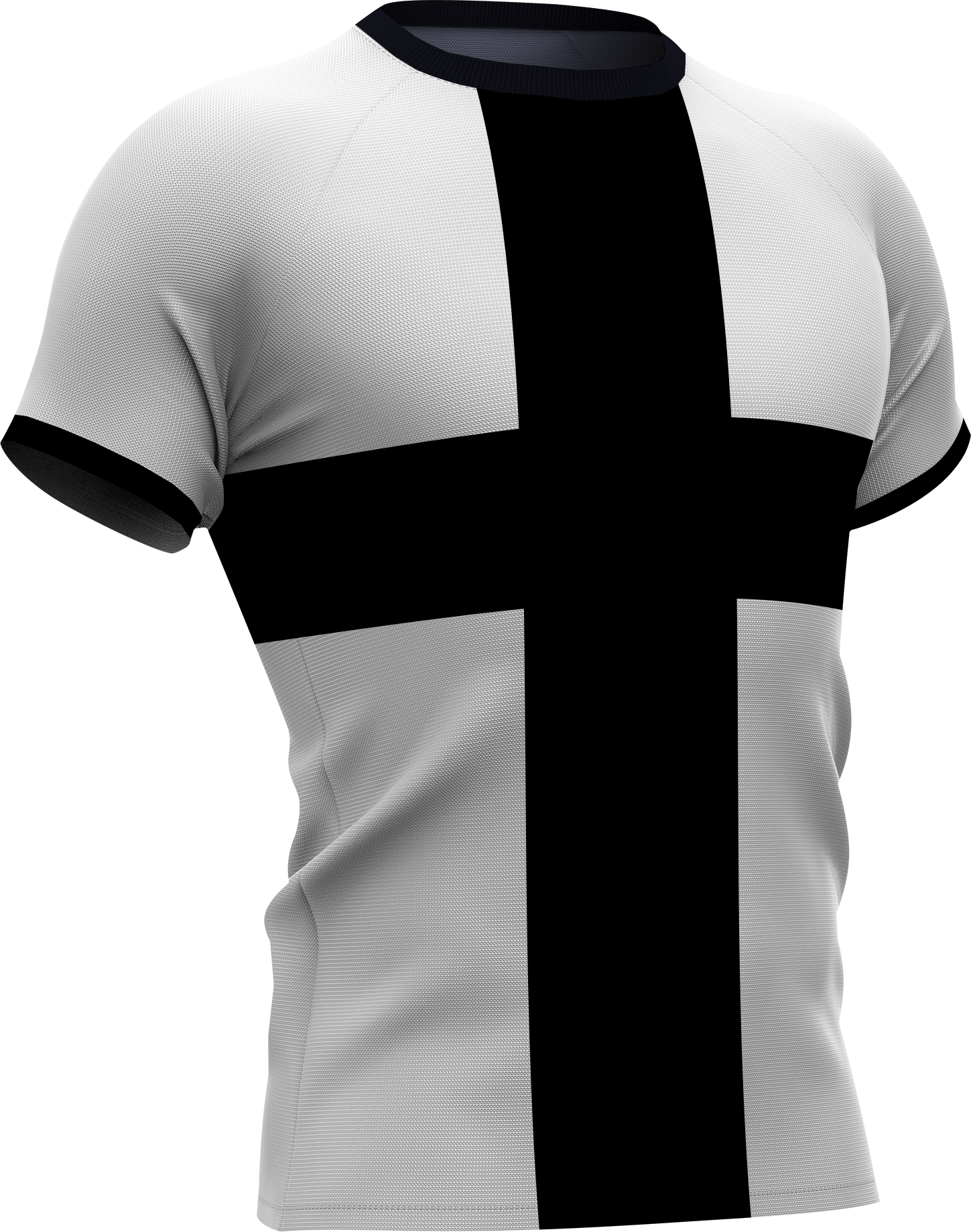 Sportshirt in zwart-wit met kruisdesign