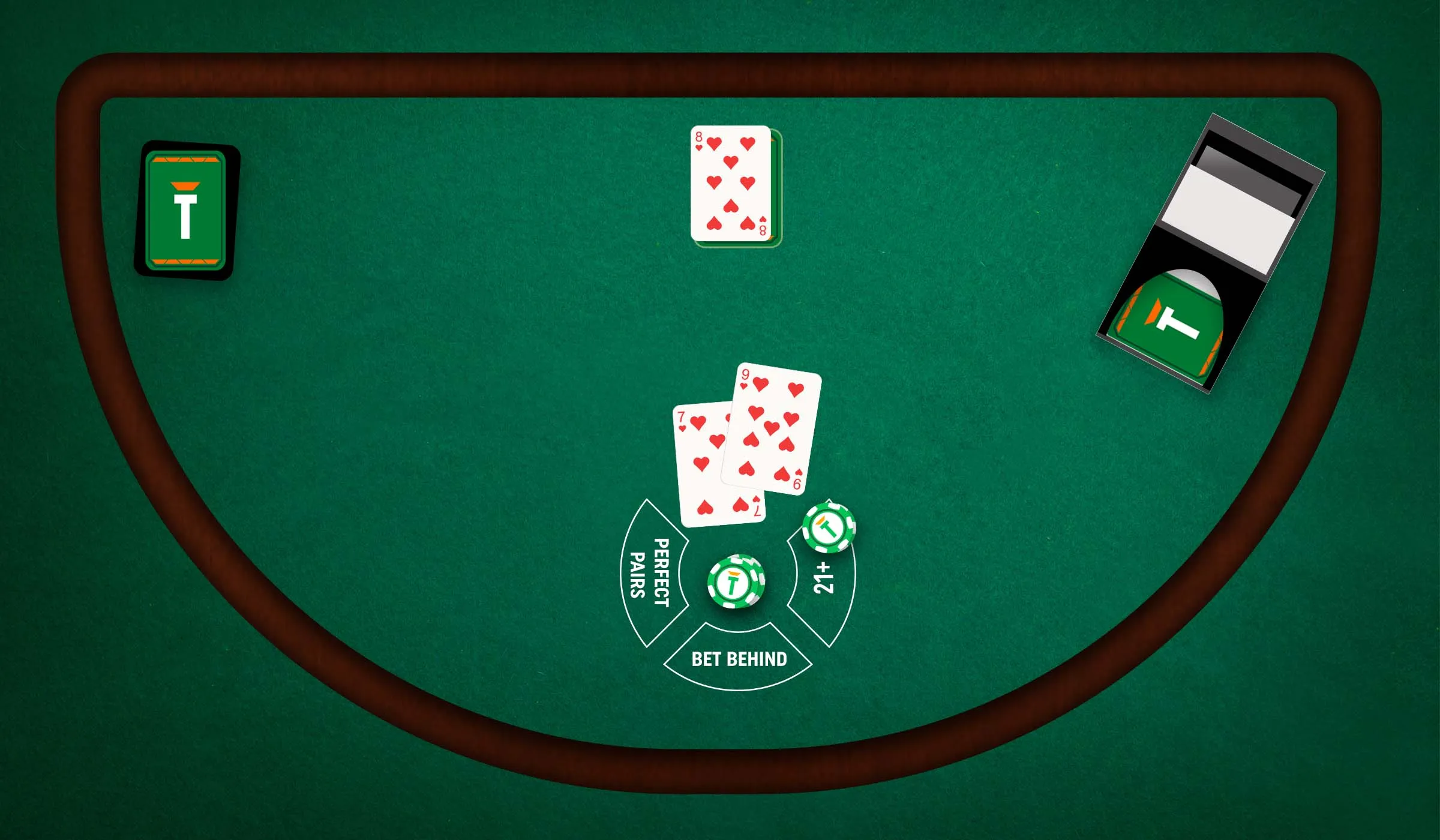 Blackjack side bet met een straight flush
