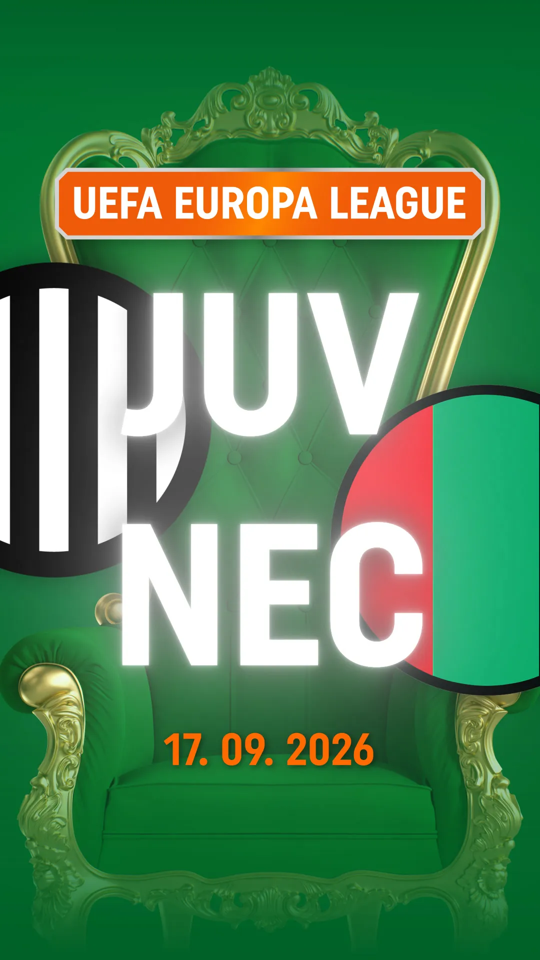 UEFA Europa League wedstrijd JUVENTUS tegen NEC op 17 september 2026