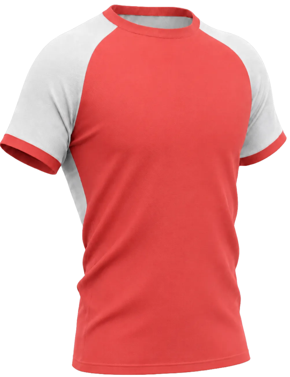 Rood-wit sportshirt met korte mouwen