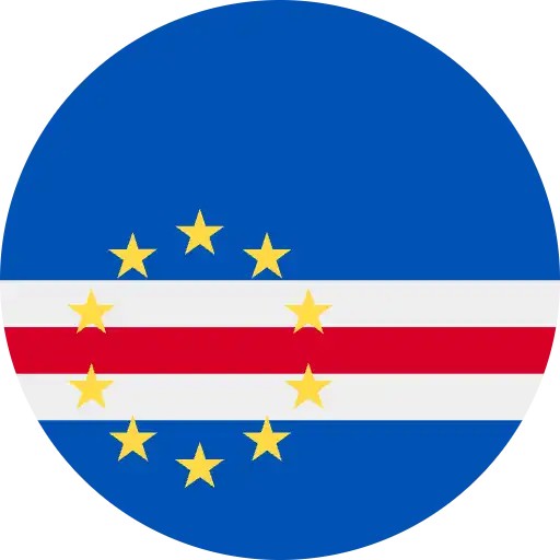 vlag van Kaapverdië met blauwe achtergrond en rode, witte strepen en gele sterren