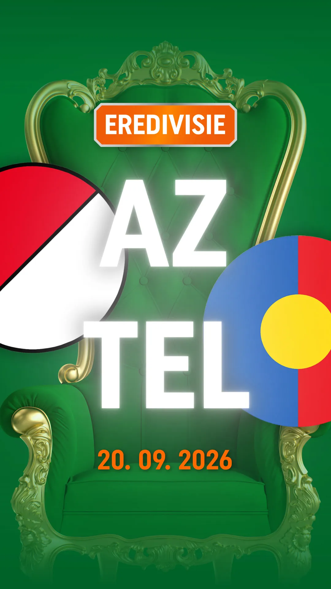 Eredivisie wedstrijd AZ tegen Tel op 20 september 2026