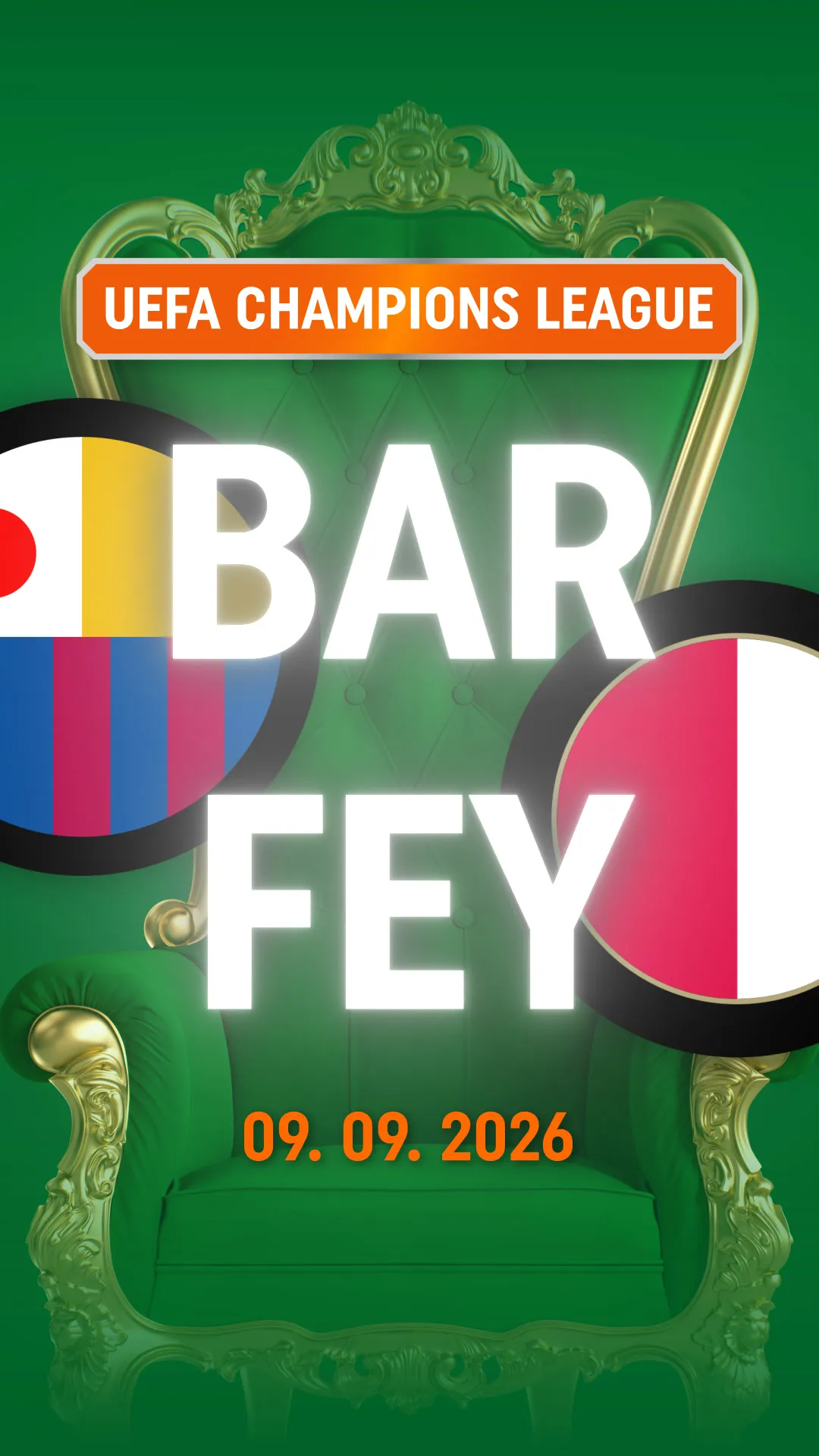 UEFA Champions League wedstrijd Barcelona tegen Feyenoord 09 09 2026