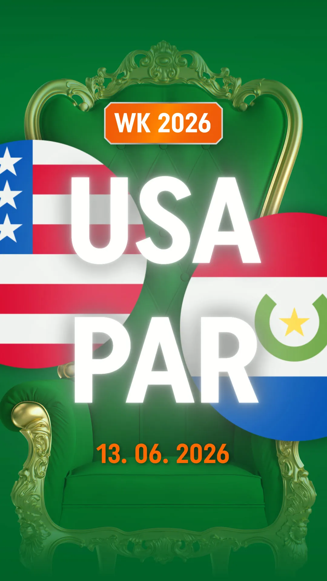 WK 2026 wedstrijd USA tegen PAR op 13 juni 2026