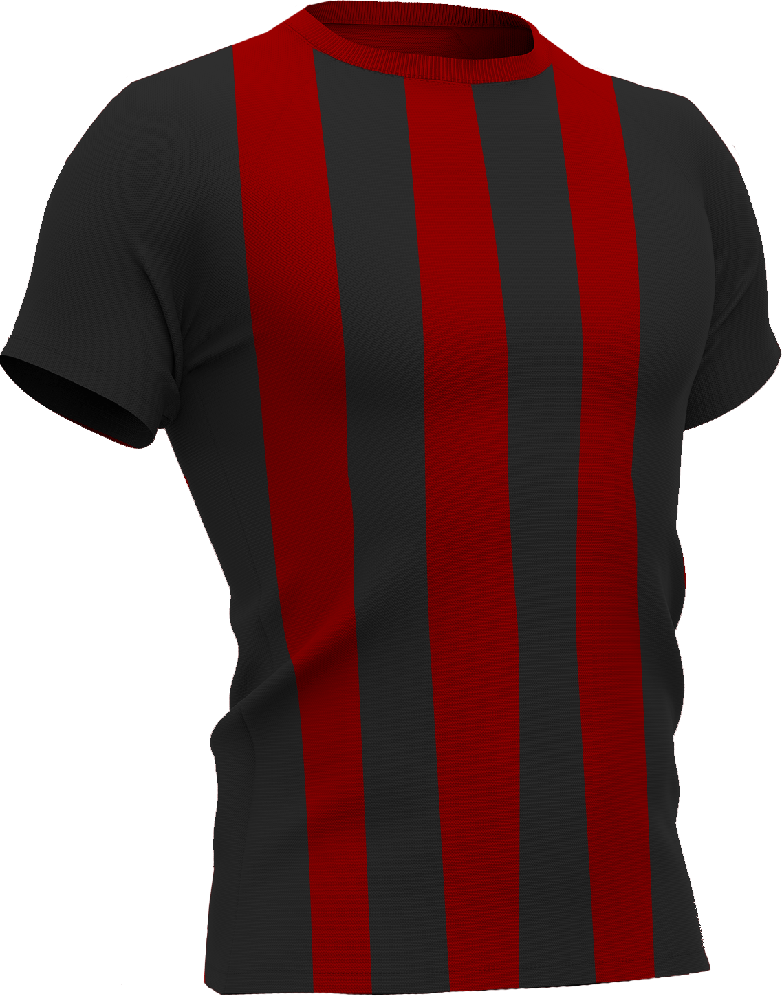 Thuisshirt van OGC Nice met brede verticale strepen in zwart en donkerrood.