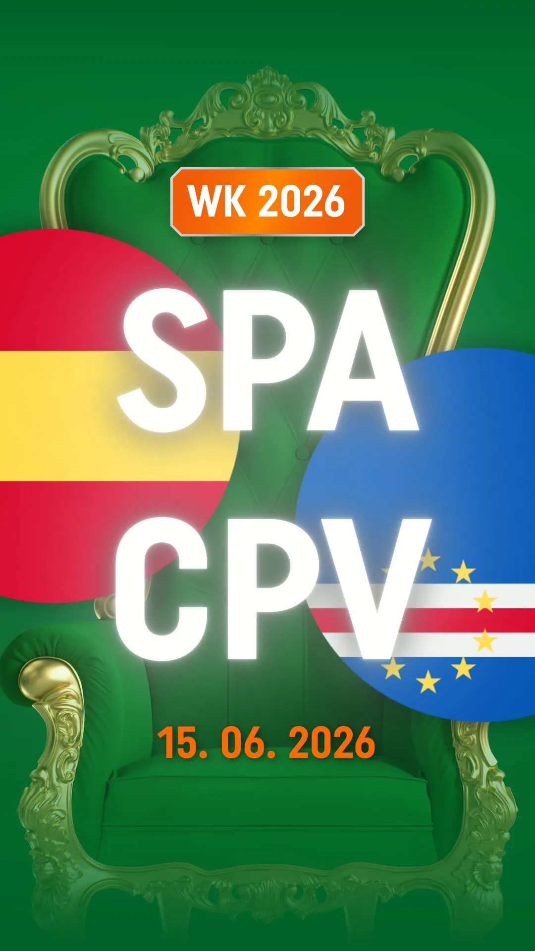 WK 2026 wedstrijd Spanje tegen Kaapverdië op 15 06 2026