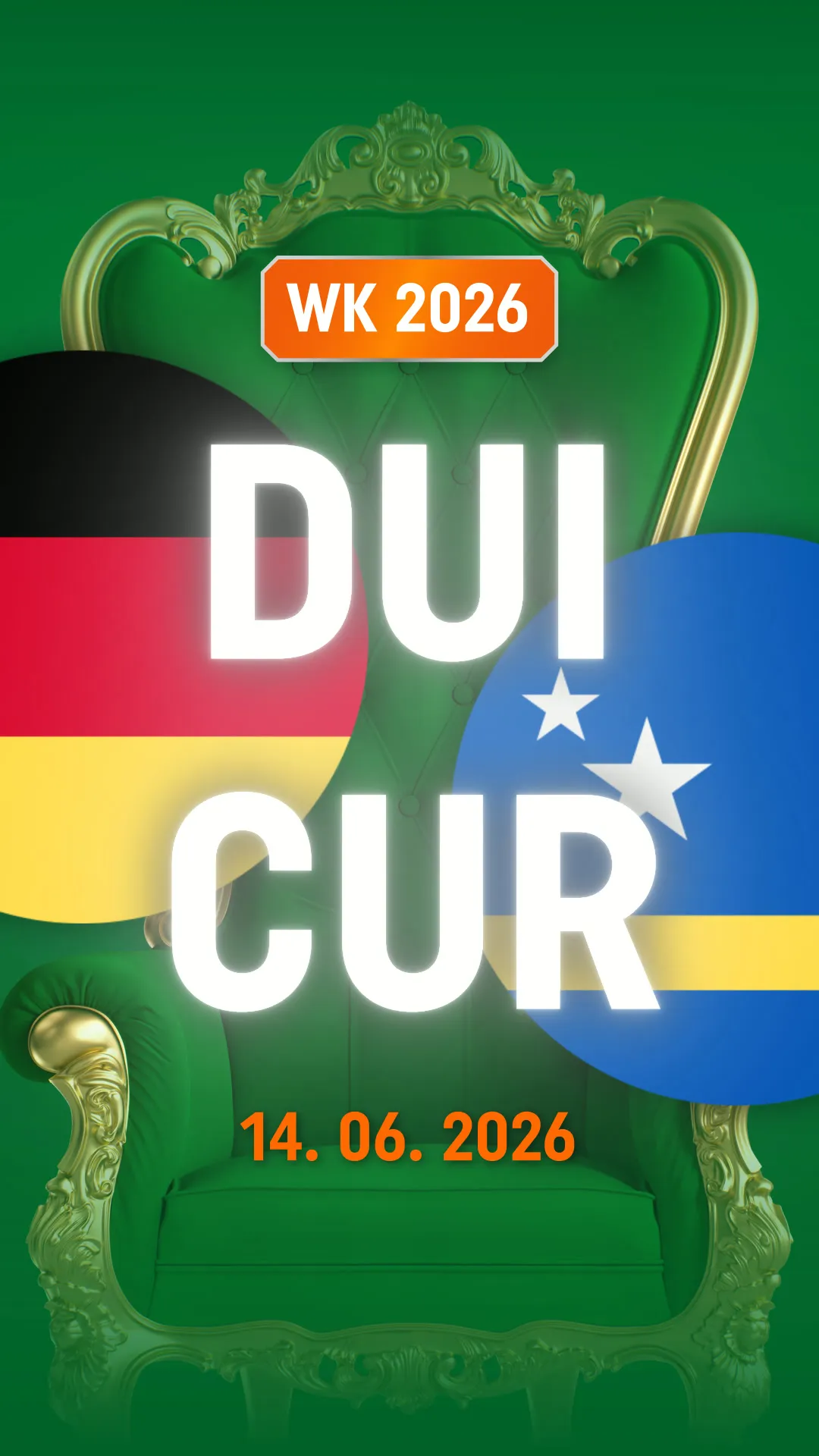 WK 2026 Duitsland tegen Curaçao op 14 juni 2026