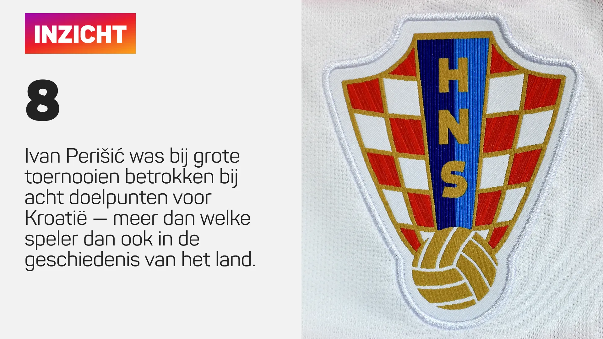 Het logo van de Kroatische voetbalbond HNS op een witte achtergrond