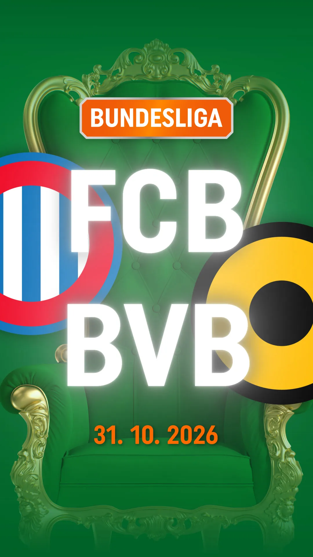 Bundesliga wedstrijd FCB tegen BVB op 31 oktober 2026