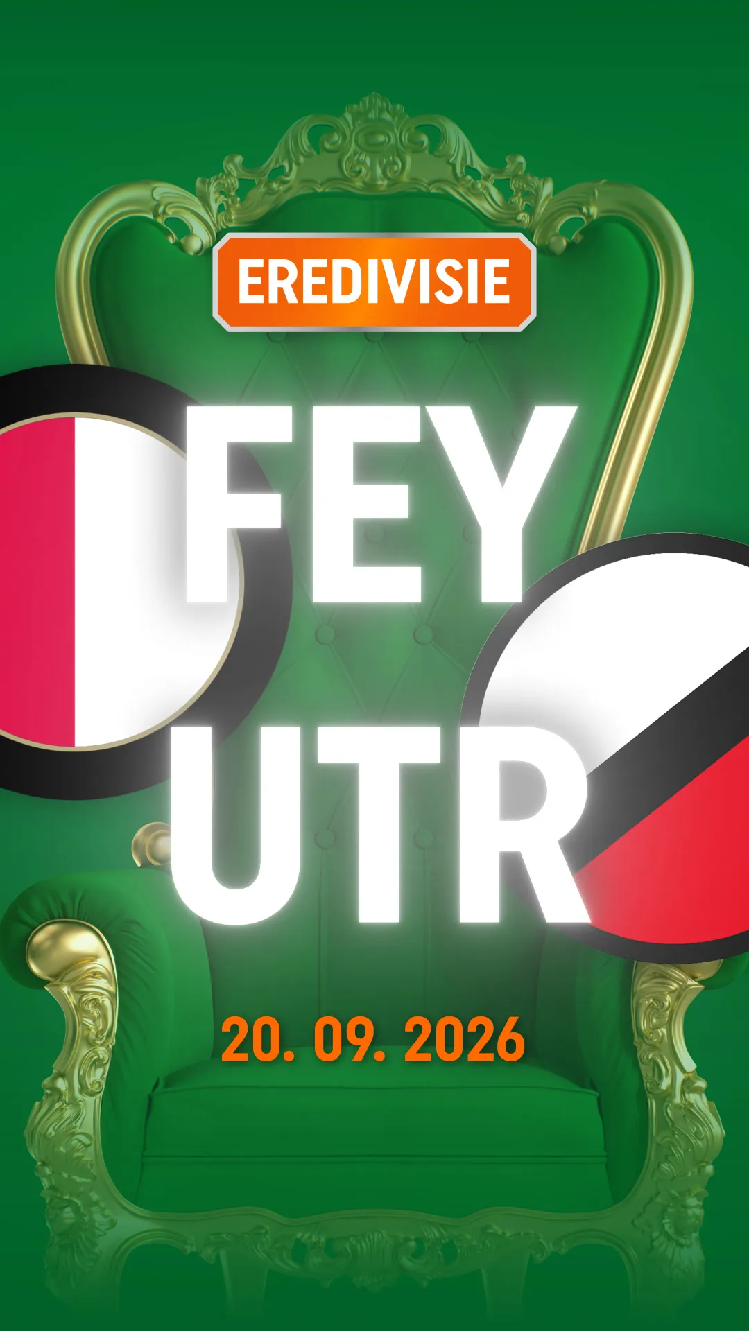 TOTO Eredivisie wedstrijd Feyenoord tegen Utrecht op 20 september 2026