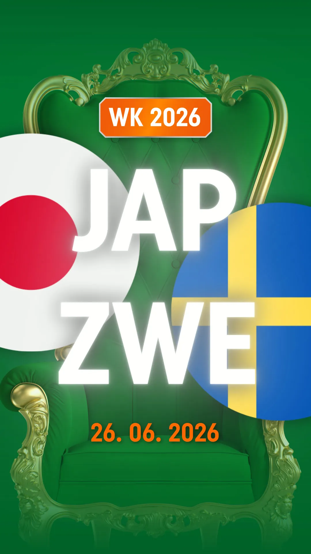 TOTO WK 2026 wedstrijd Japan tegen Zweden op 26-06-2026