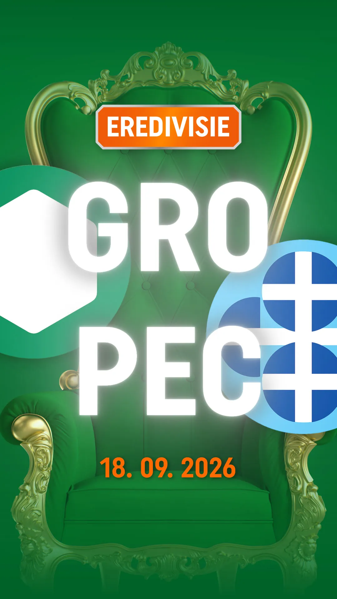 Groepswedstrijd Eredivisie voetbal 18 september 2026