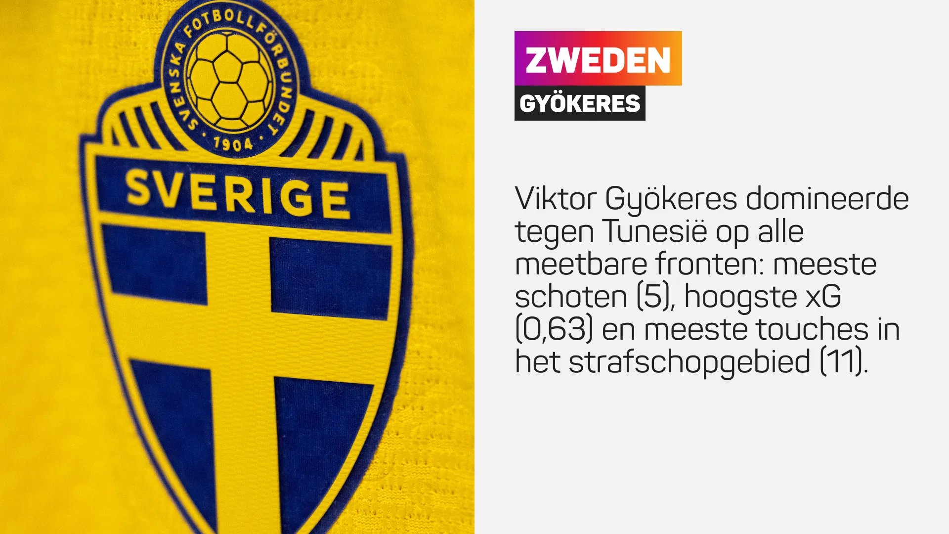 Logo van Zweedse voetbalbond op geel shirt