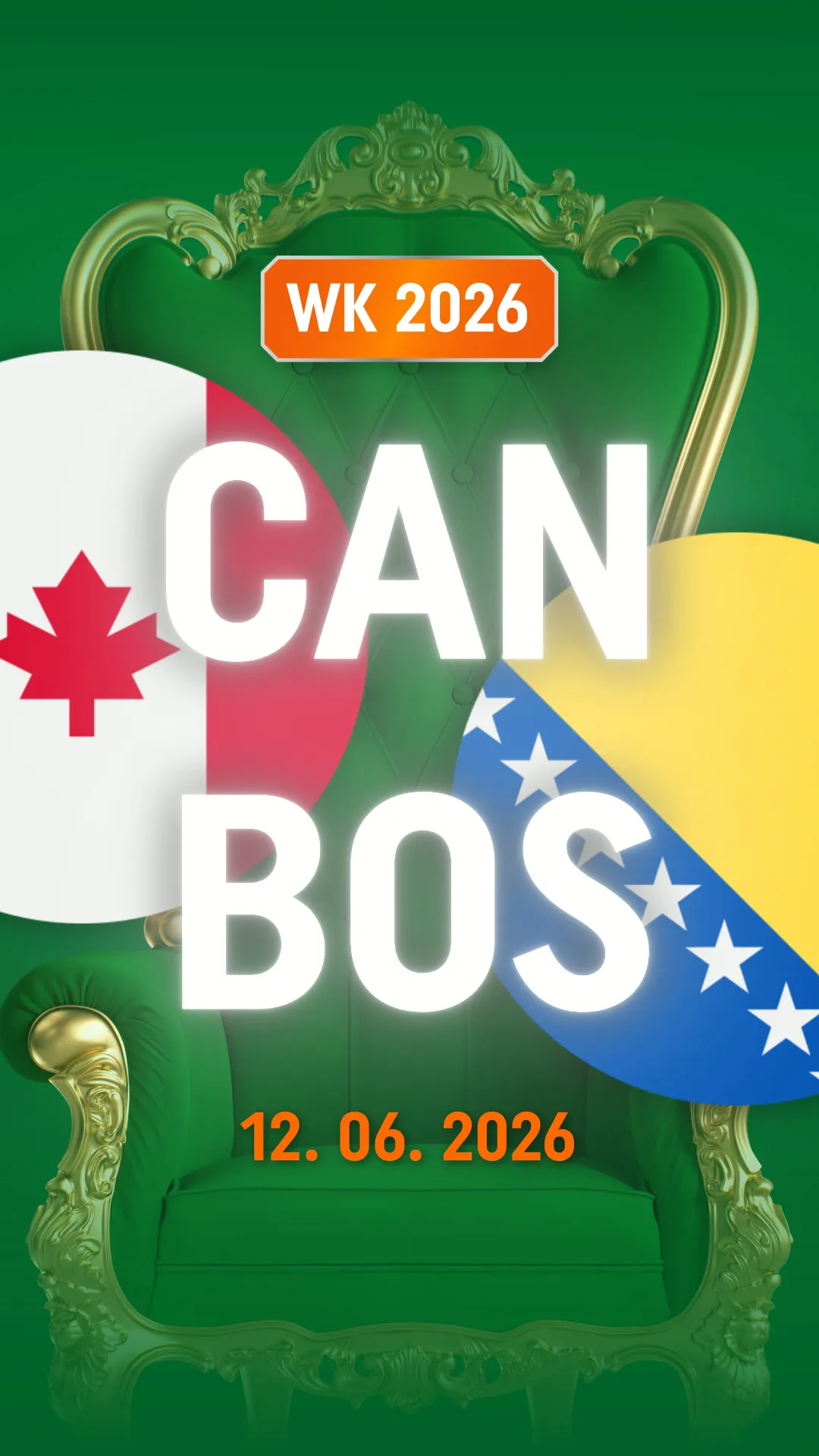 WK 2026 match Canada tegen Bosnië op 12-06-2026